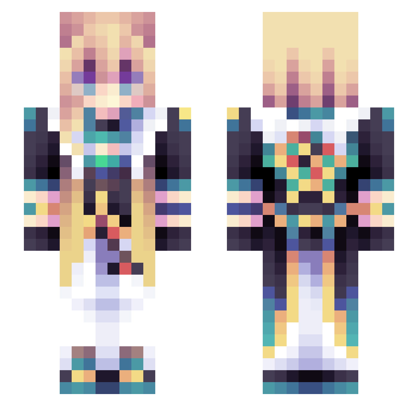 dragongirl0910 Minecraft skin, front and back view
