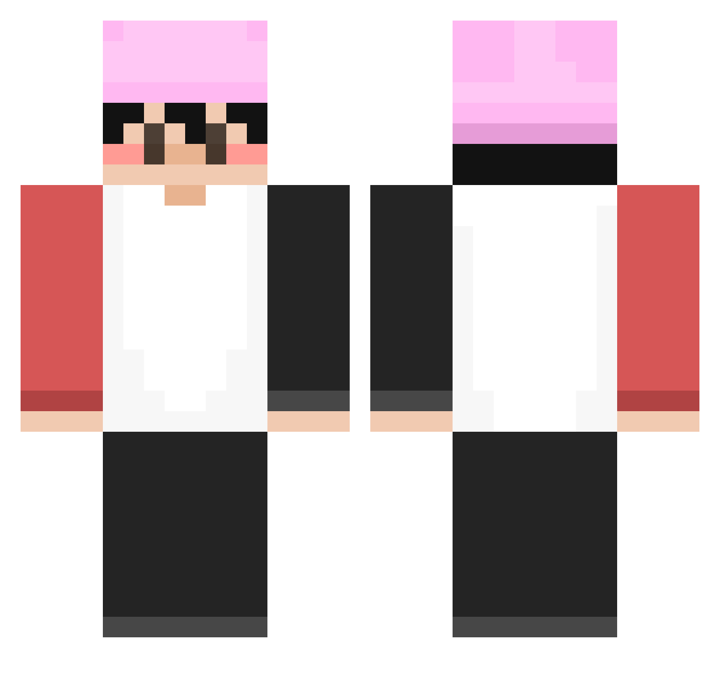 bladeagain Minecraft skin, front and back view
