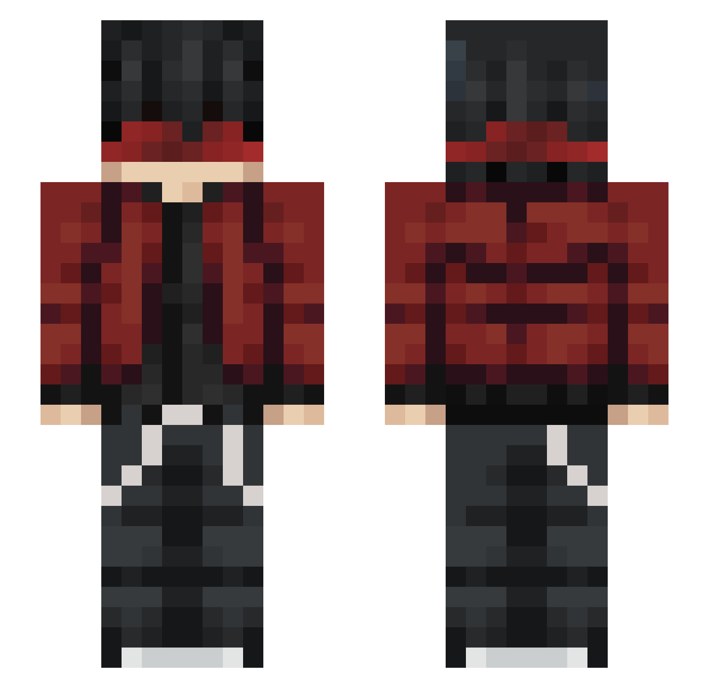 only5xp Minecraft skin, front and back view