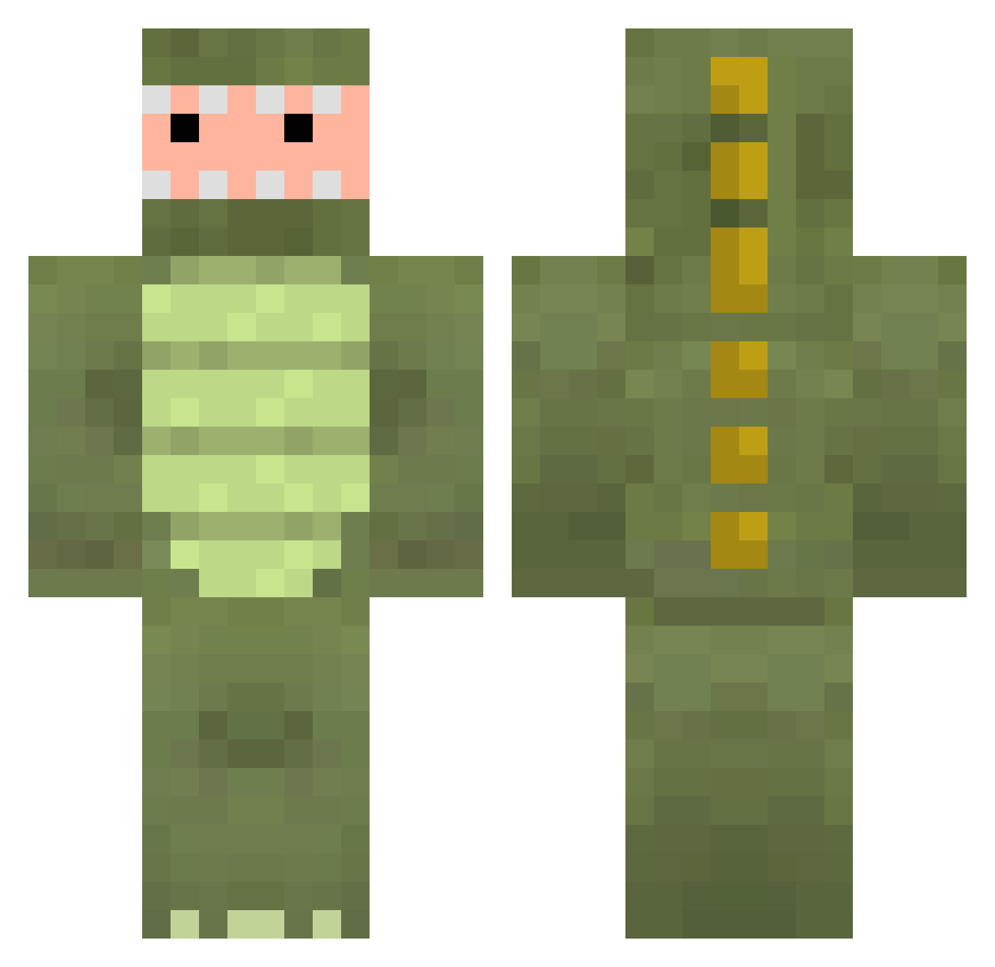 TrivialTerror78 Minecraft skin, front and back view