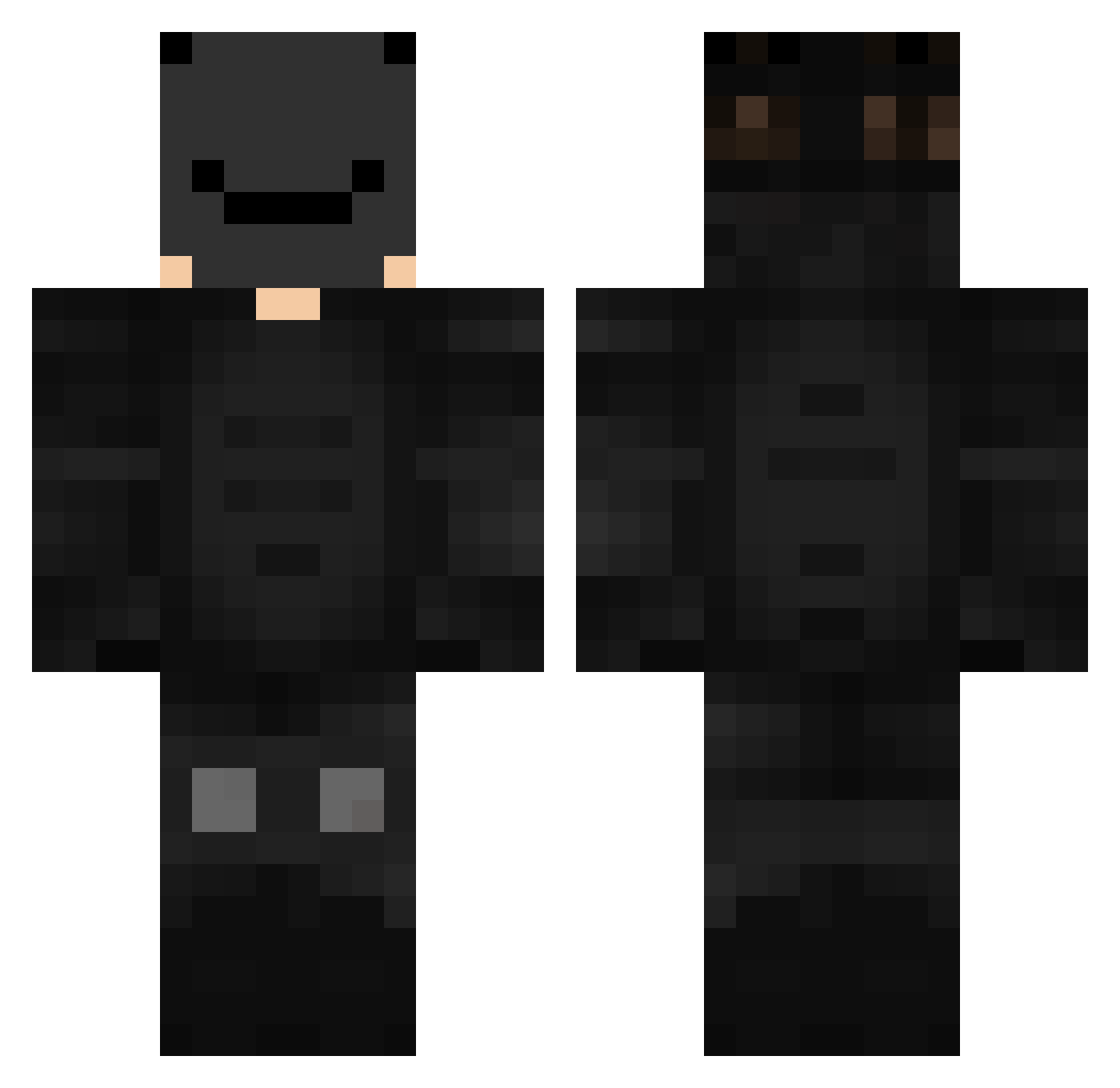 Tanztherapie Minecraft skin, front and back view