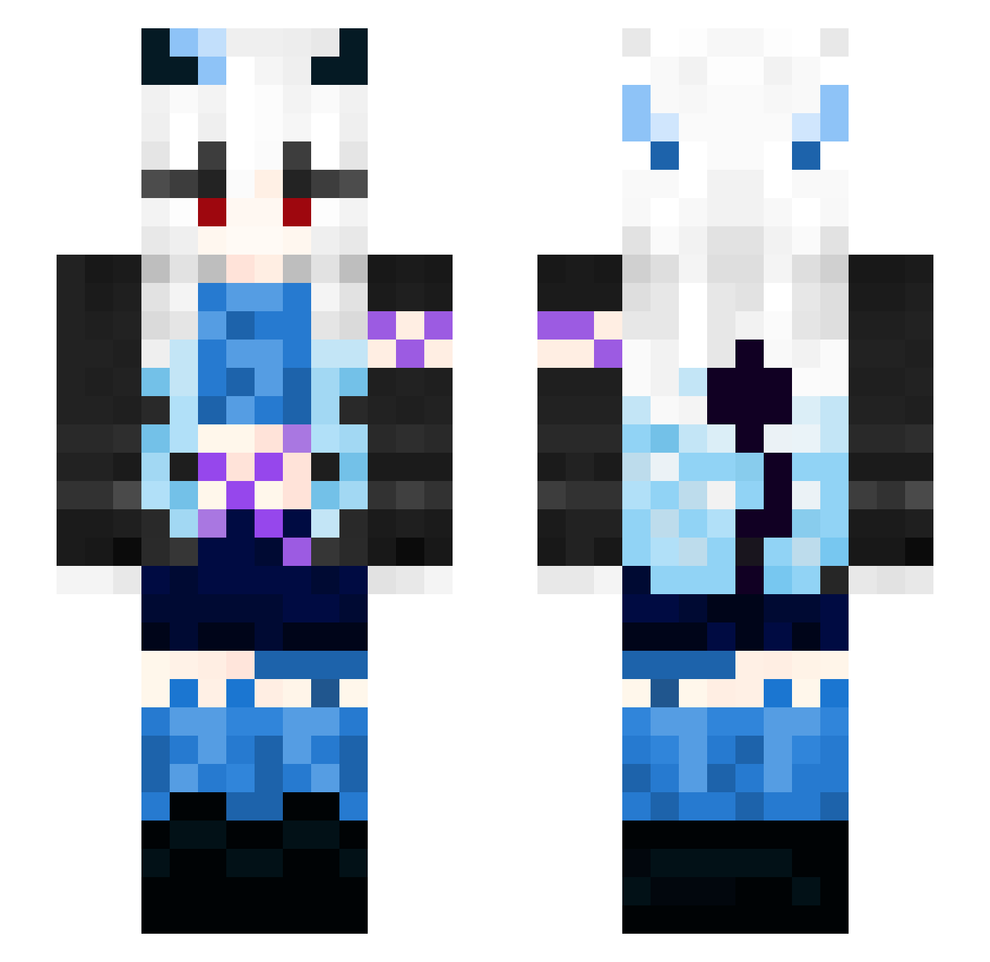 VirusLeiche Minecraft skin, front and back view