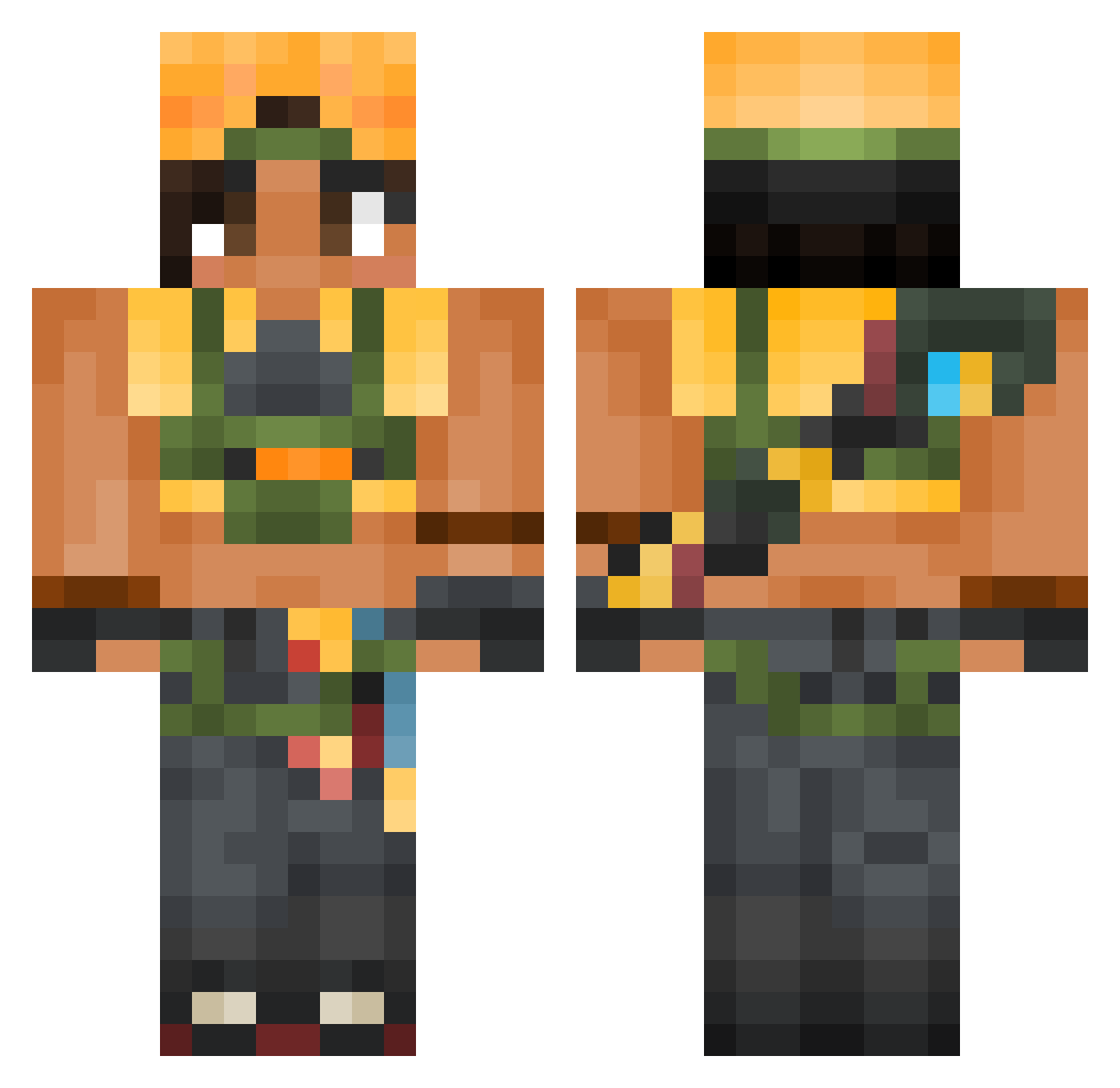 Shenoll Minecraft skin, front and back view