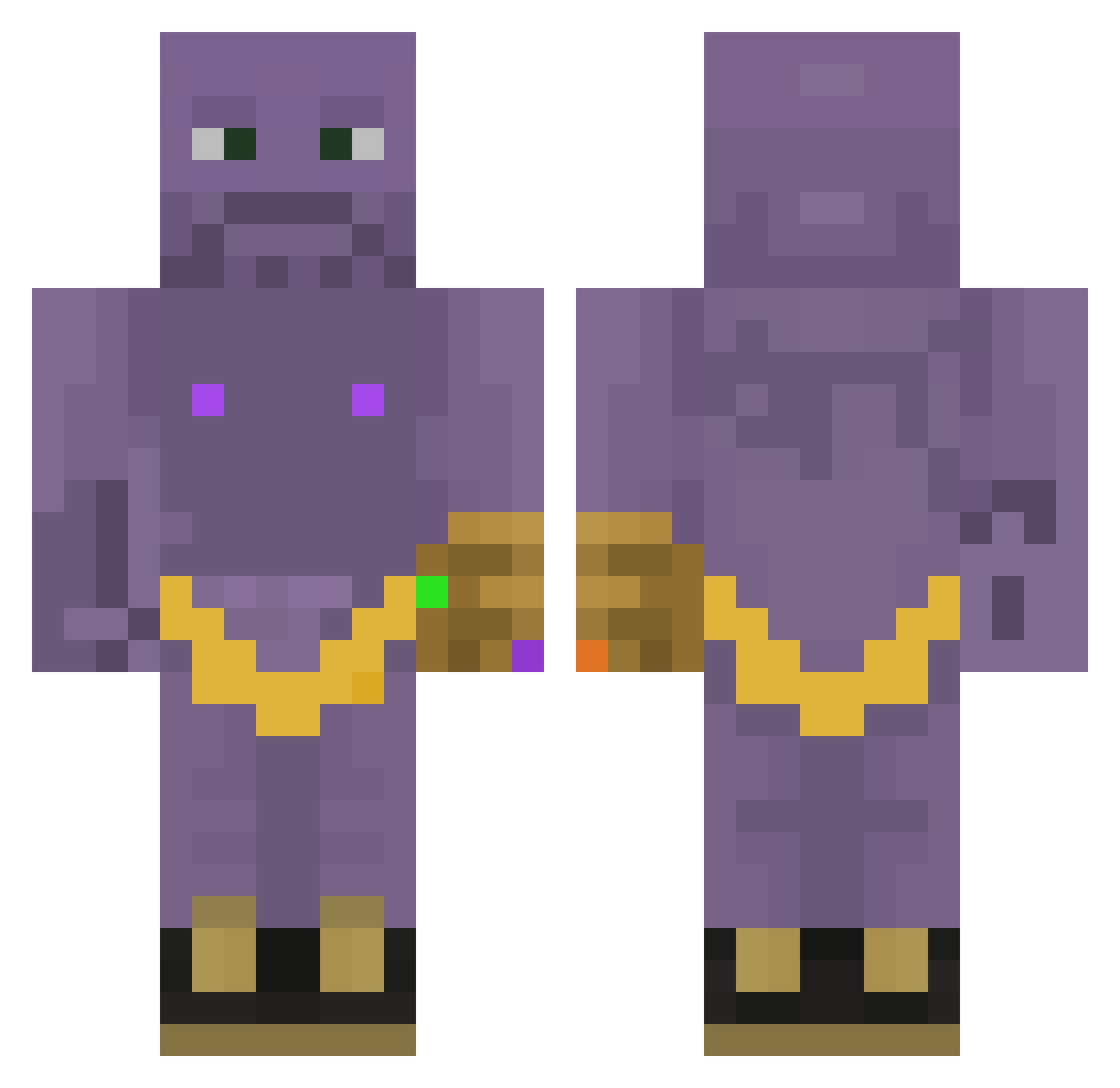 RedBoris Minecraft skin, front and back view