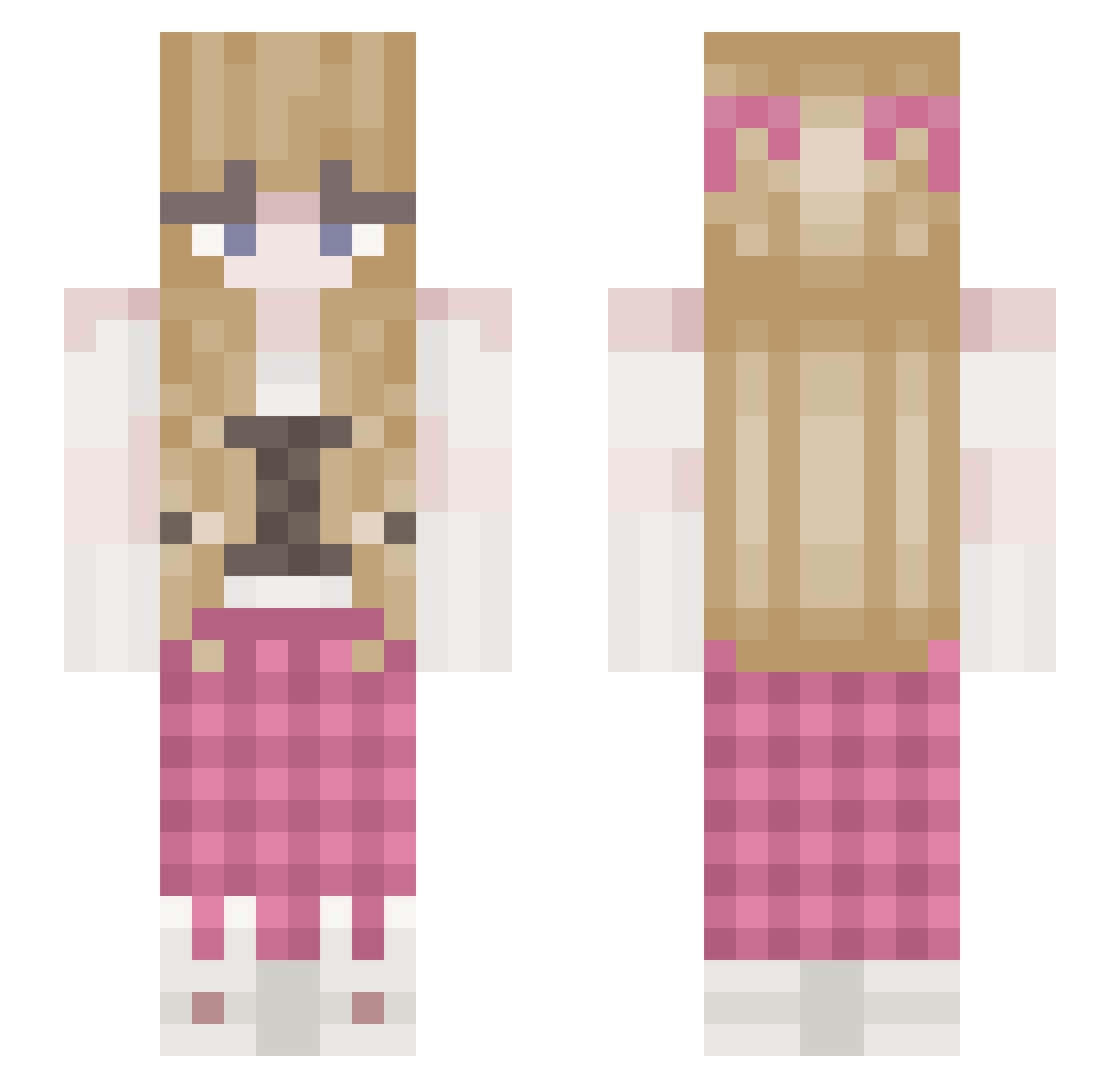 justyours Minecraft skin, front and back view