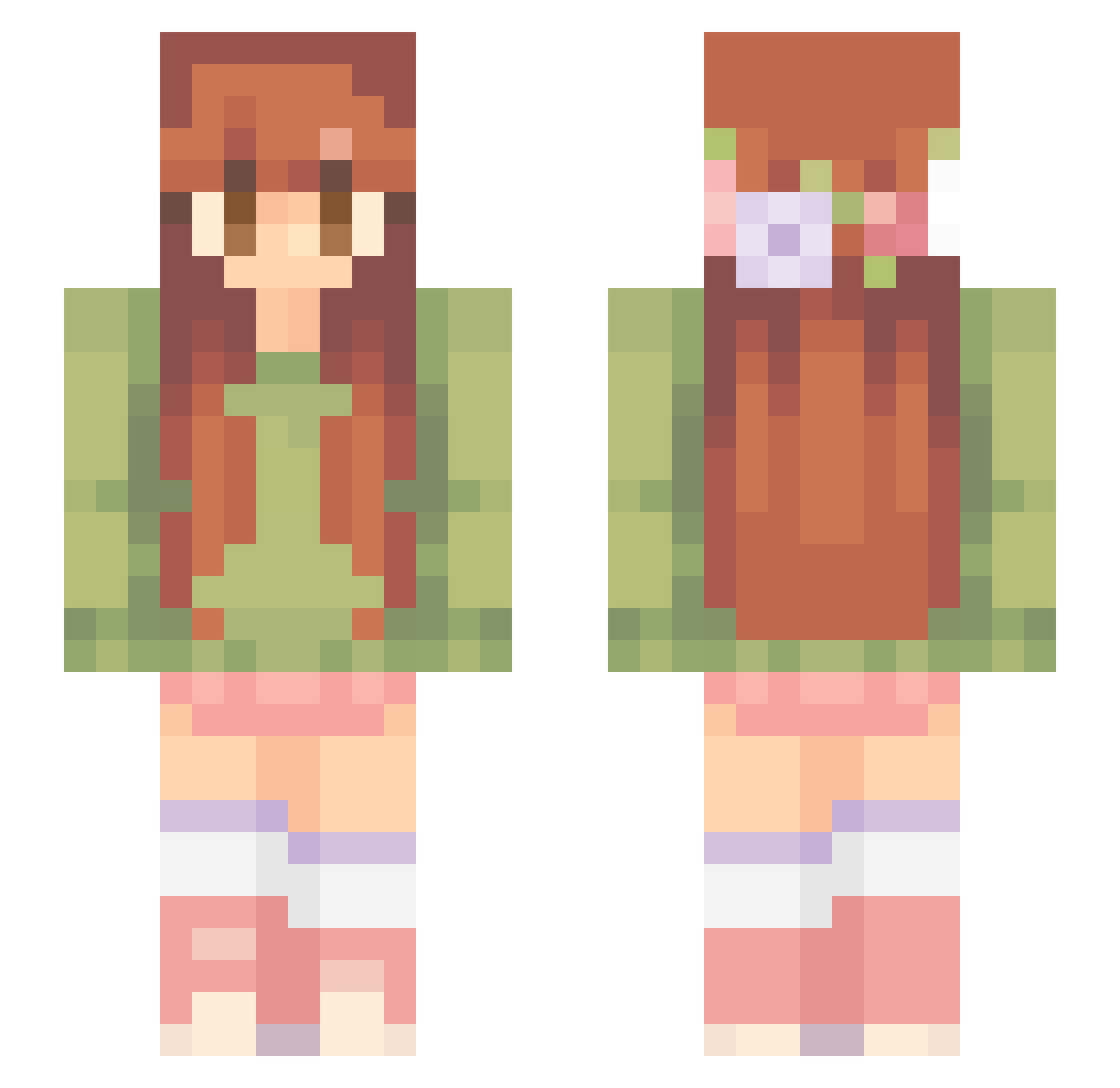 pocketleee Minecraft skin, front and back view