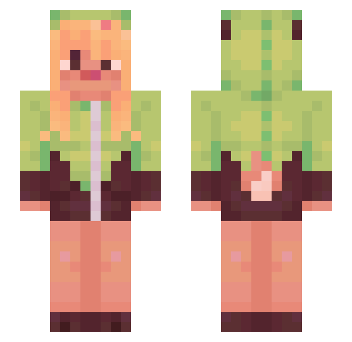 SturmMotte Minecraft skin, front and back view