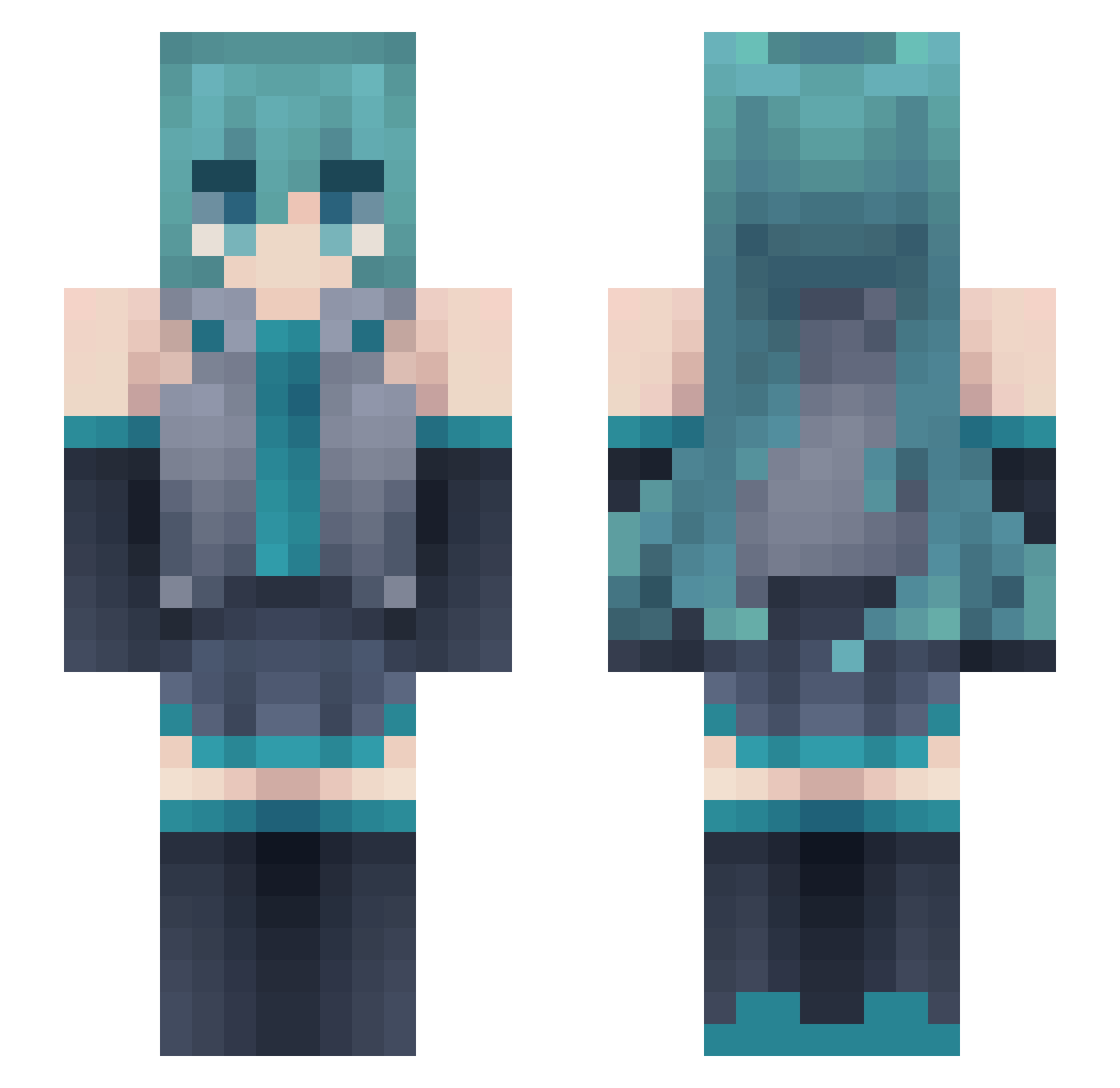 yunso04 Minecraft skin, front and back view
