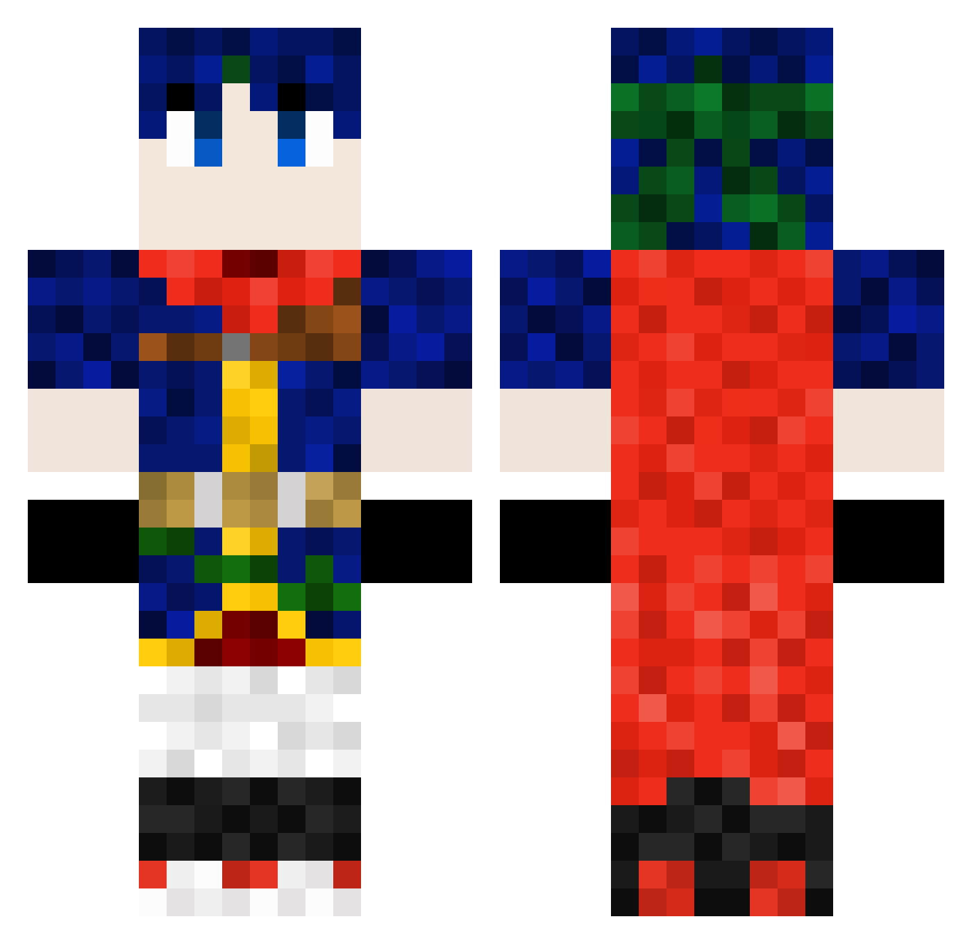 Hylianbunny Minecraft skin, front and back view