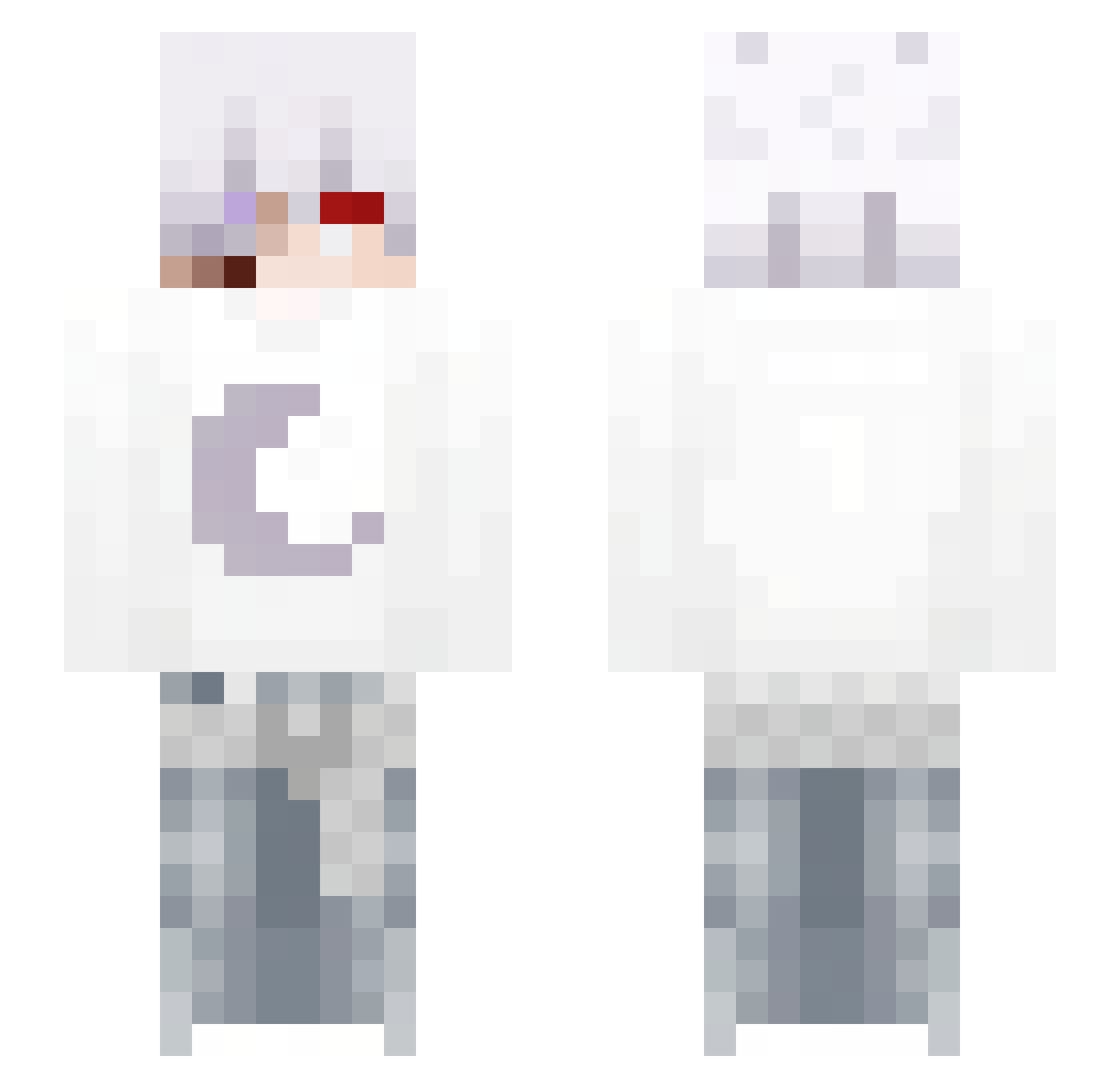 Lollou Minecraft skin, front and back view