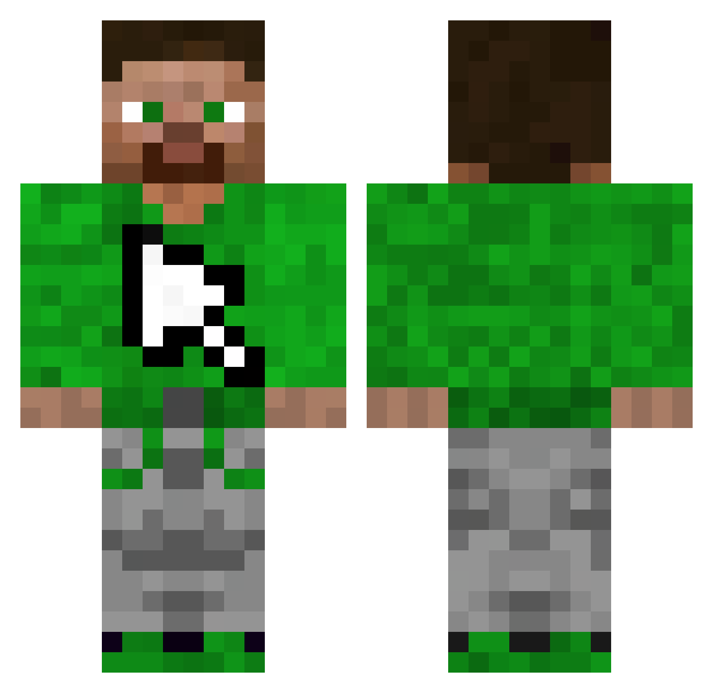 oprt Minecraft skin, front and back view