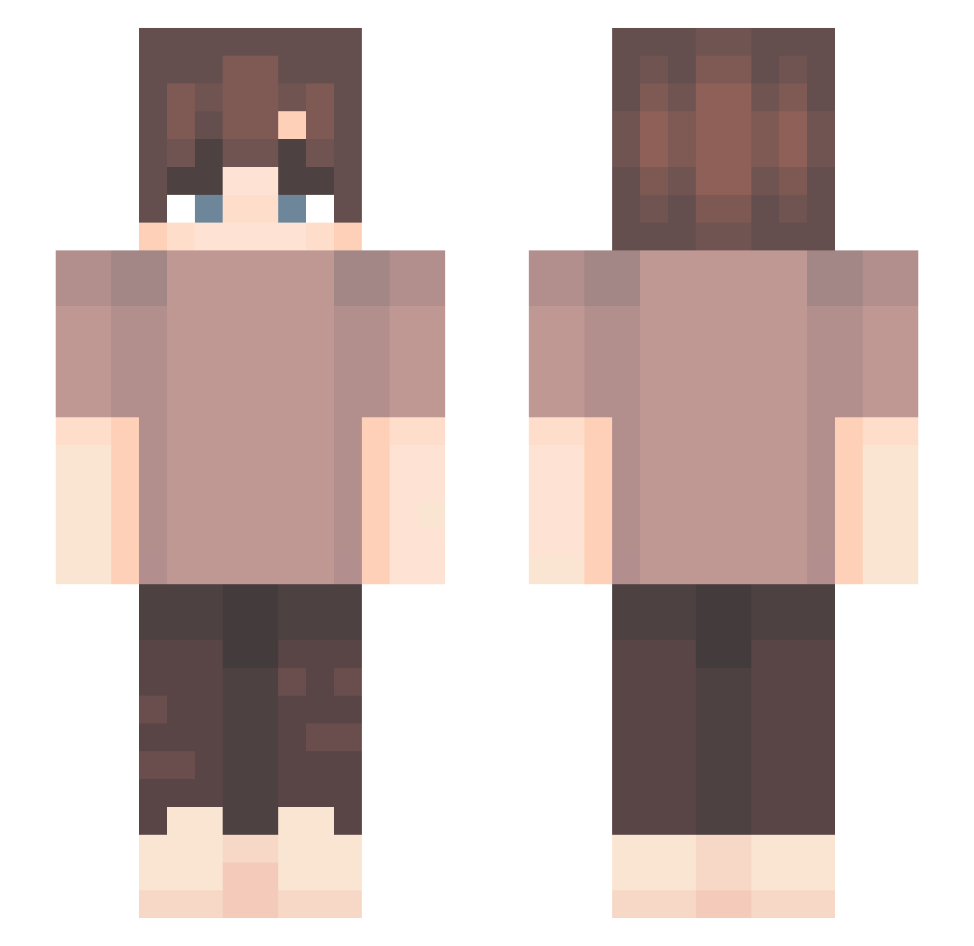 vKqvin Minecraft skin, front and back view