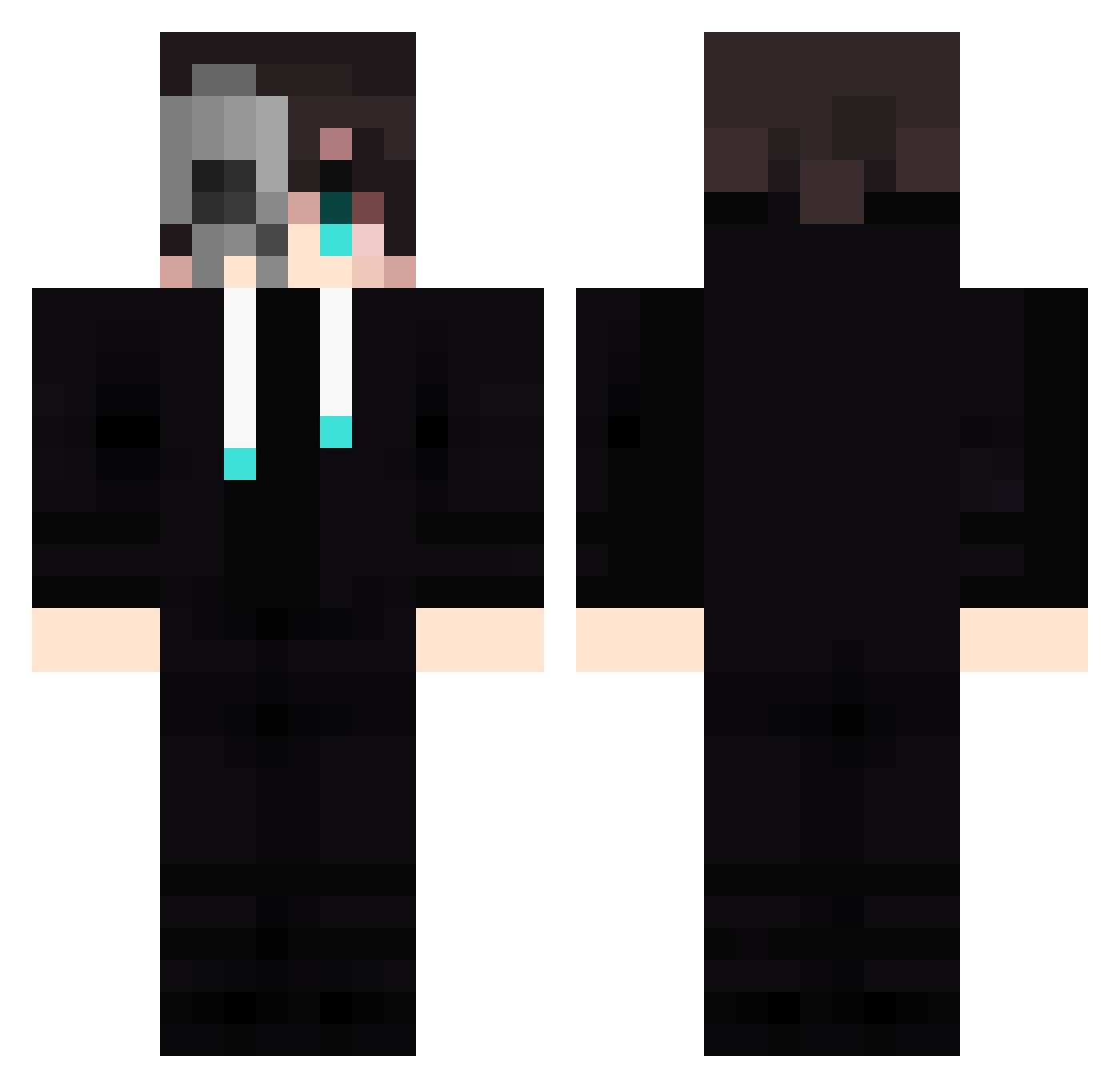 Laxified Minecraft skin, front and back view