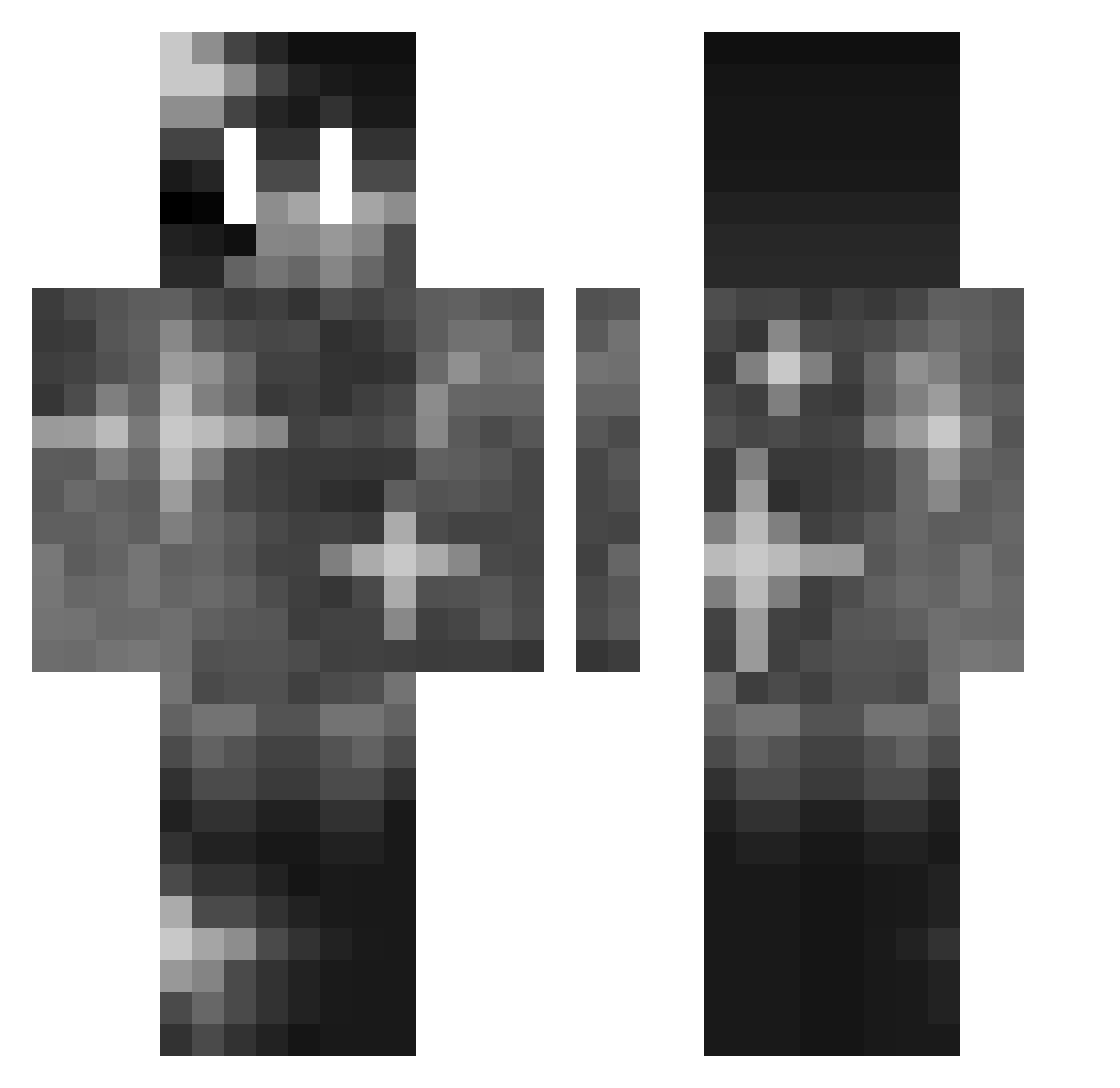Kryvul Minecraft skin, front and back view