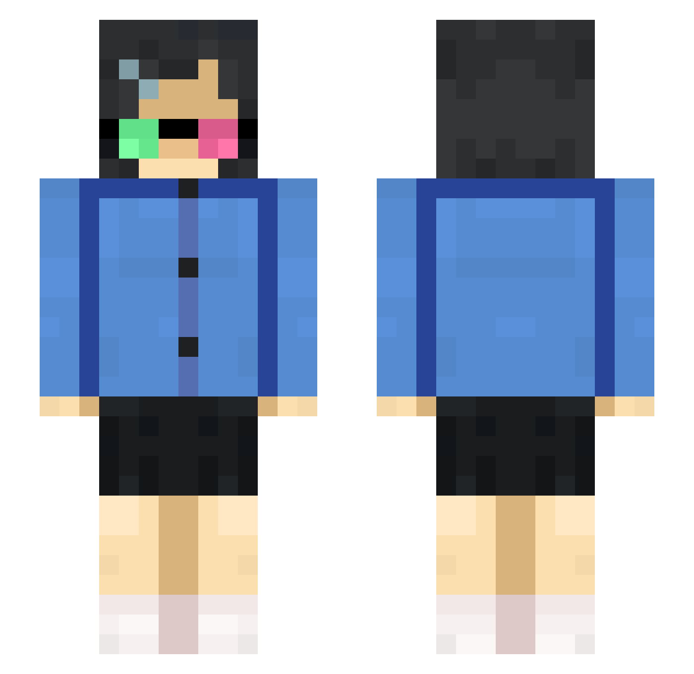 kapllosh Minecraft skin, front and back view