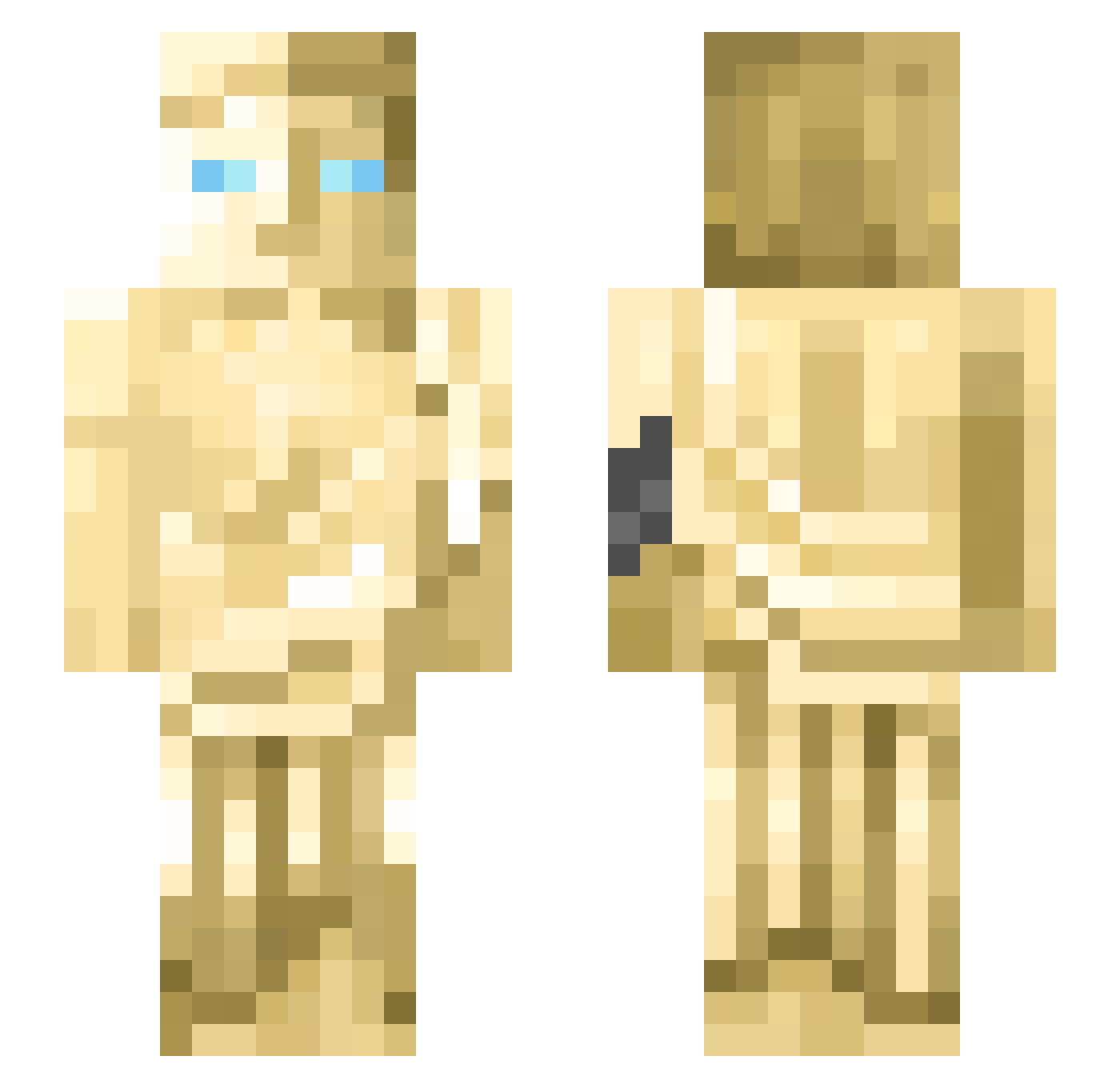 Mininett Minecraft skin, front and back view