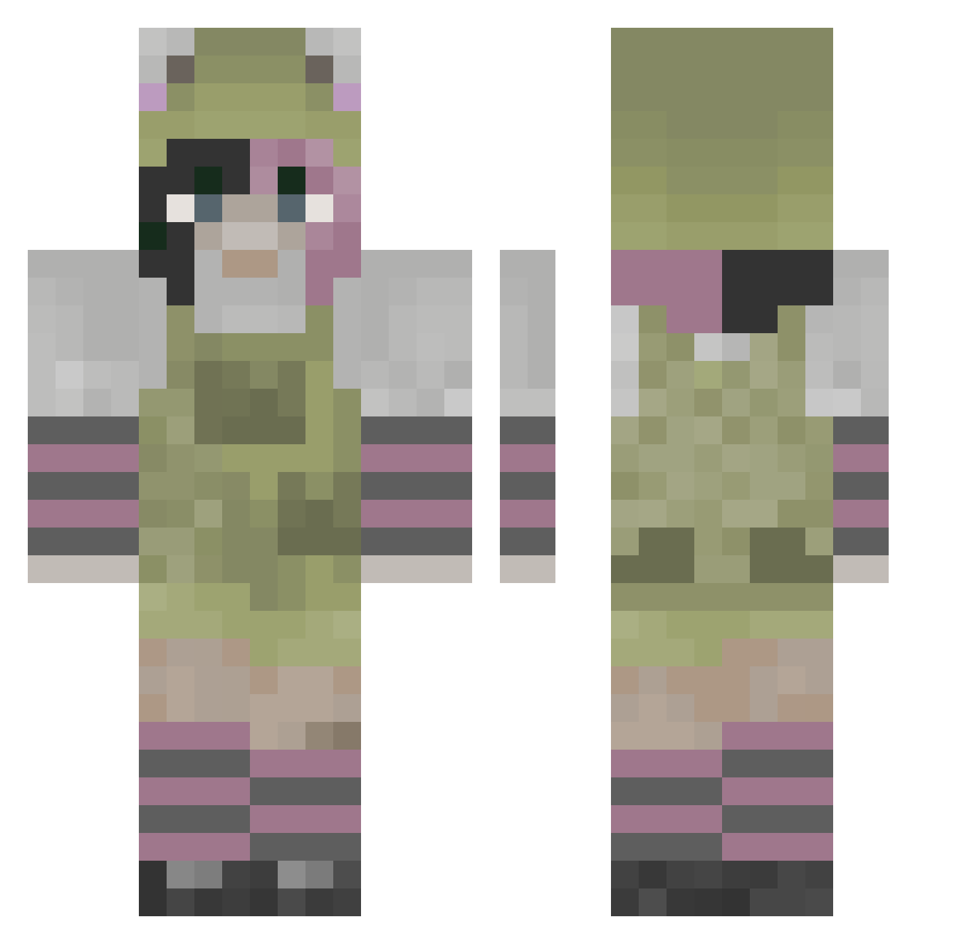 poortrisha Minecraft skin, front and back view