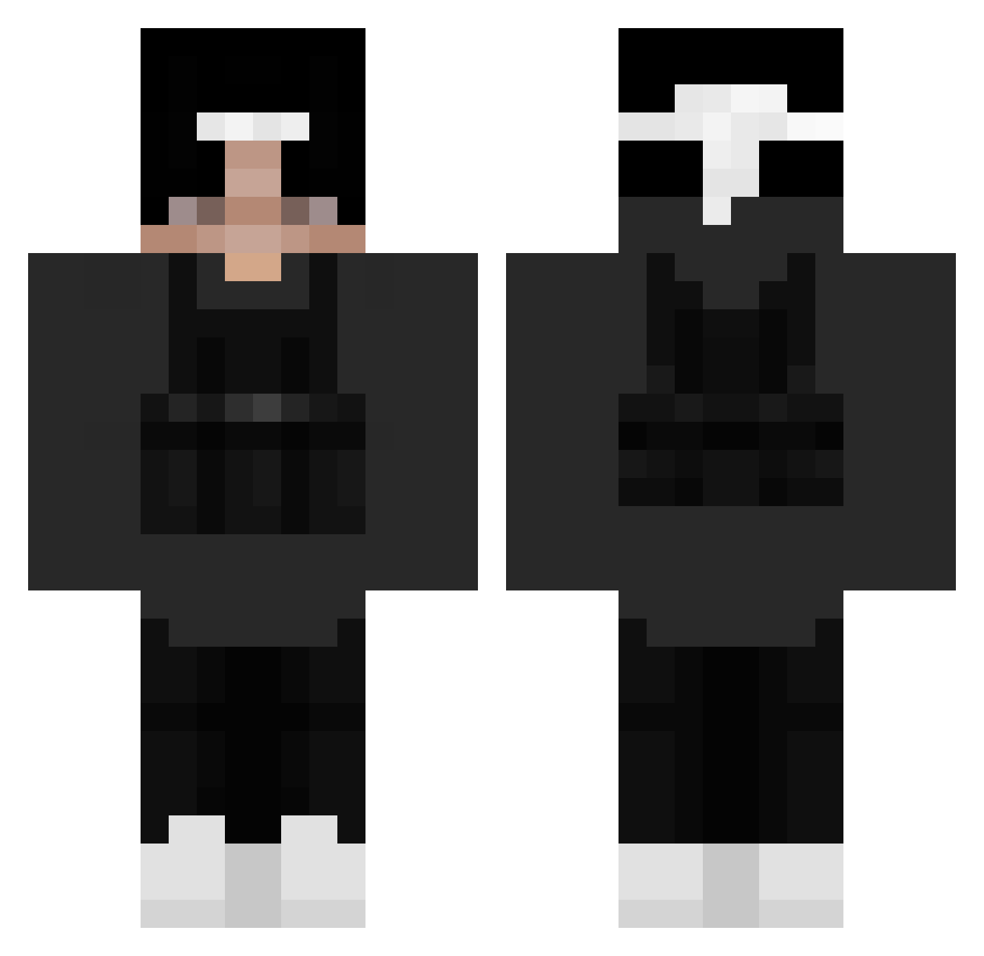 Sloomiee Minecraft skin, front and back view