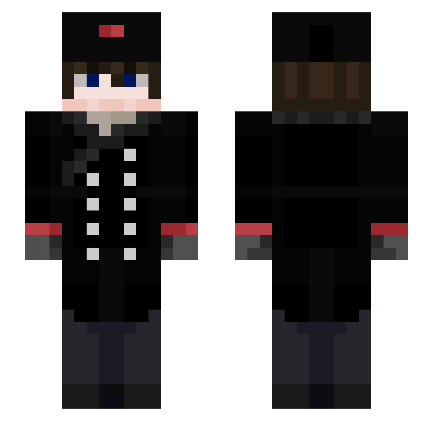 TerraOnMars Minecraft skin, front and back view