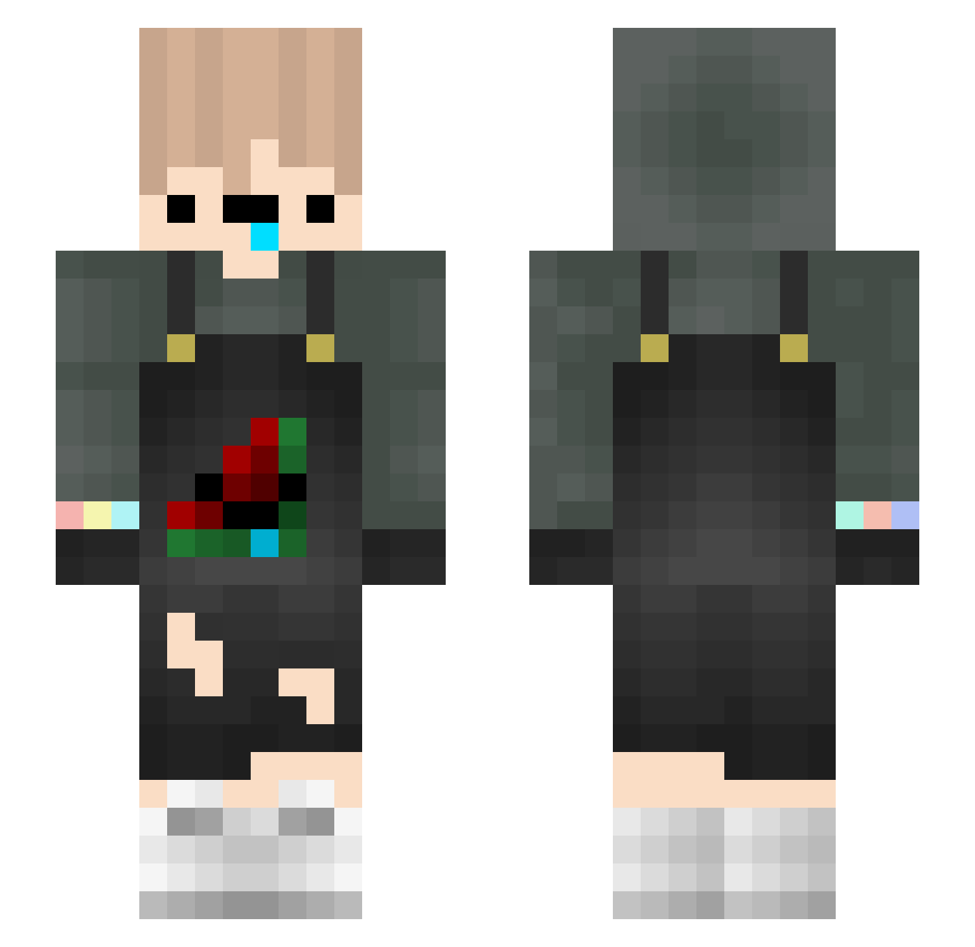 7rohyo Minecraft skin, front and back view