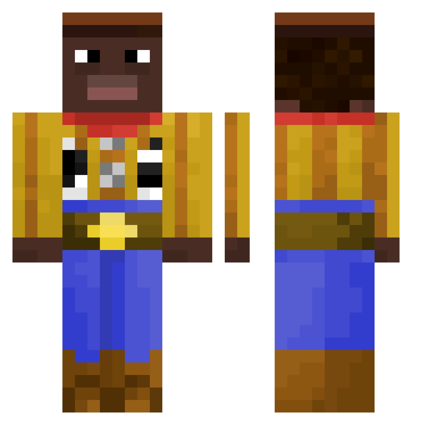 AcruxIII Minecraft skin, front and back view