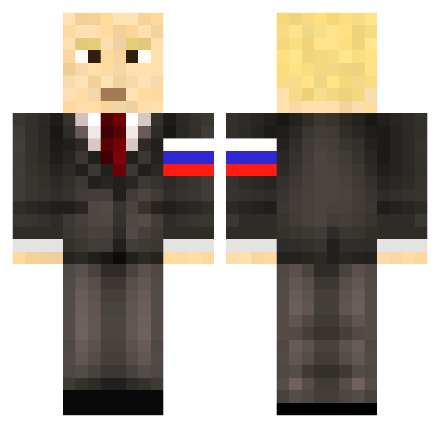 CarecaBroxa Minecraft skin, front and back view