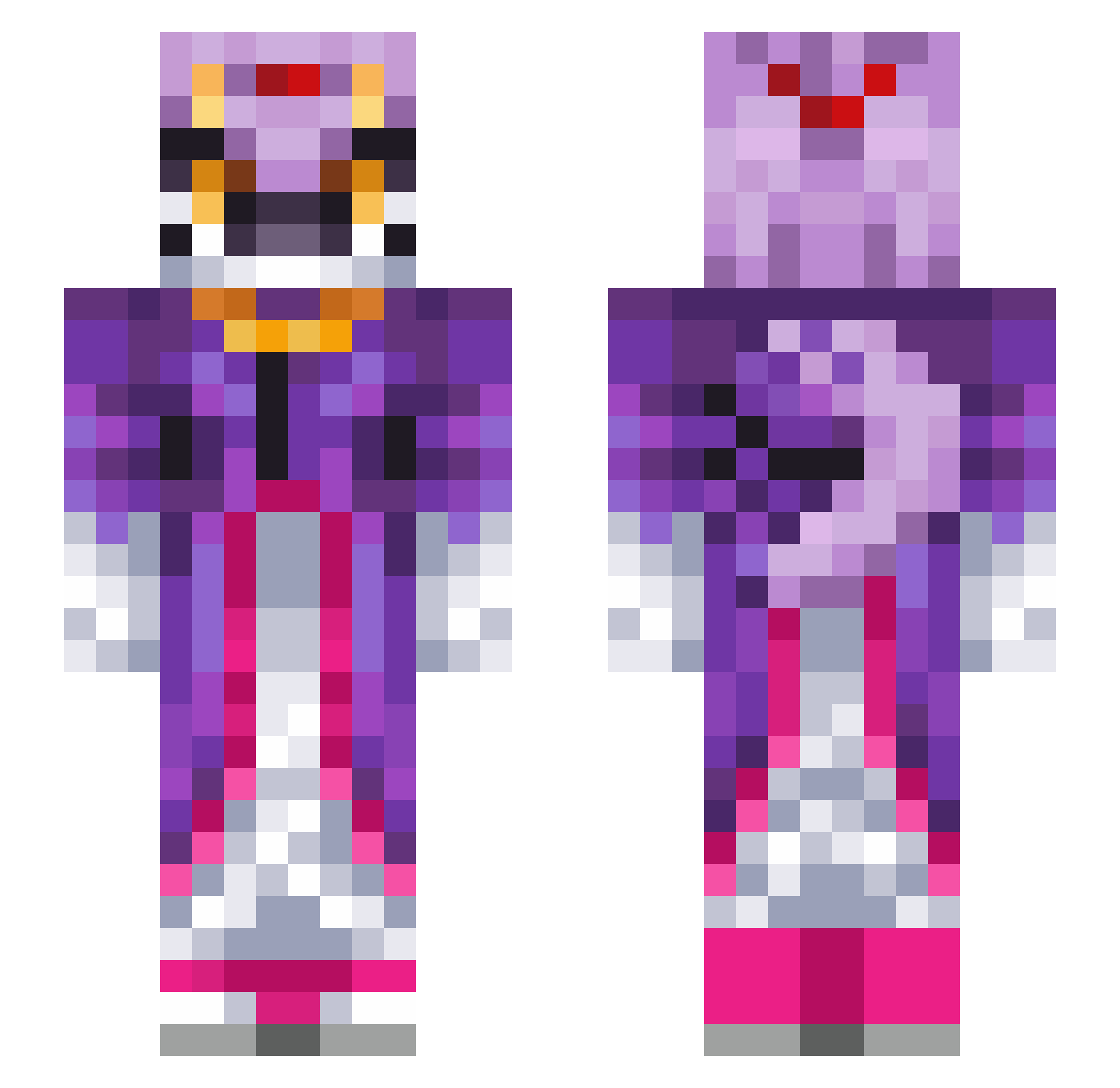 Eli_Lex Minecraft skin, front and back view