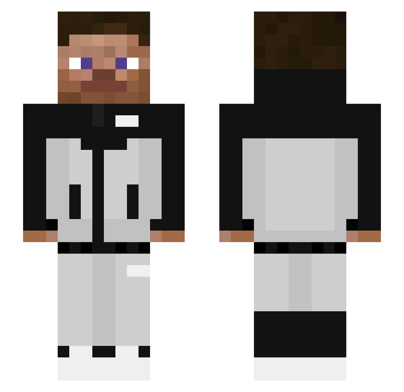 Tafsir Minecraft skin, front and back view