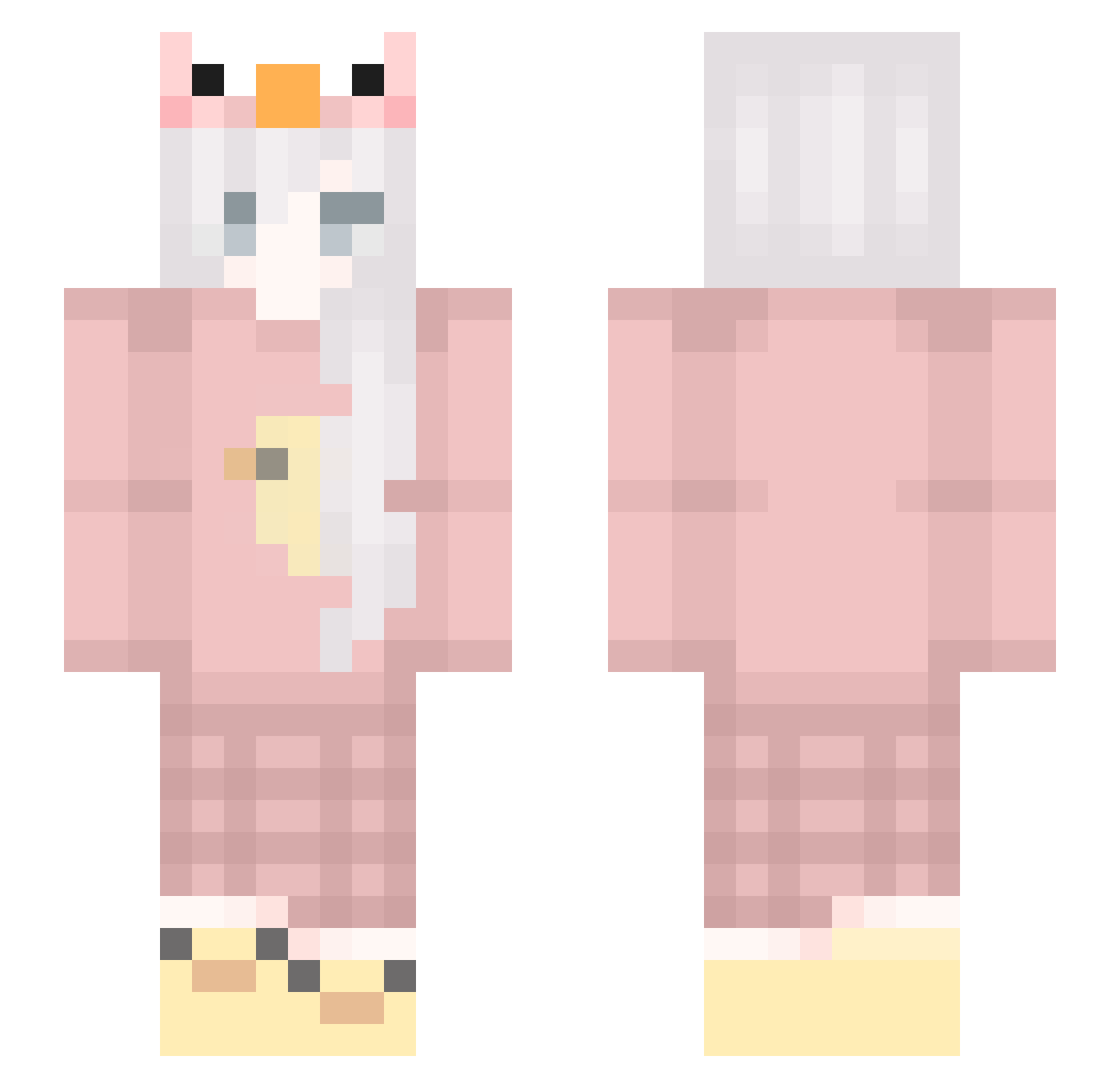 Flymattt Minecraft skin, front and back view
