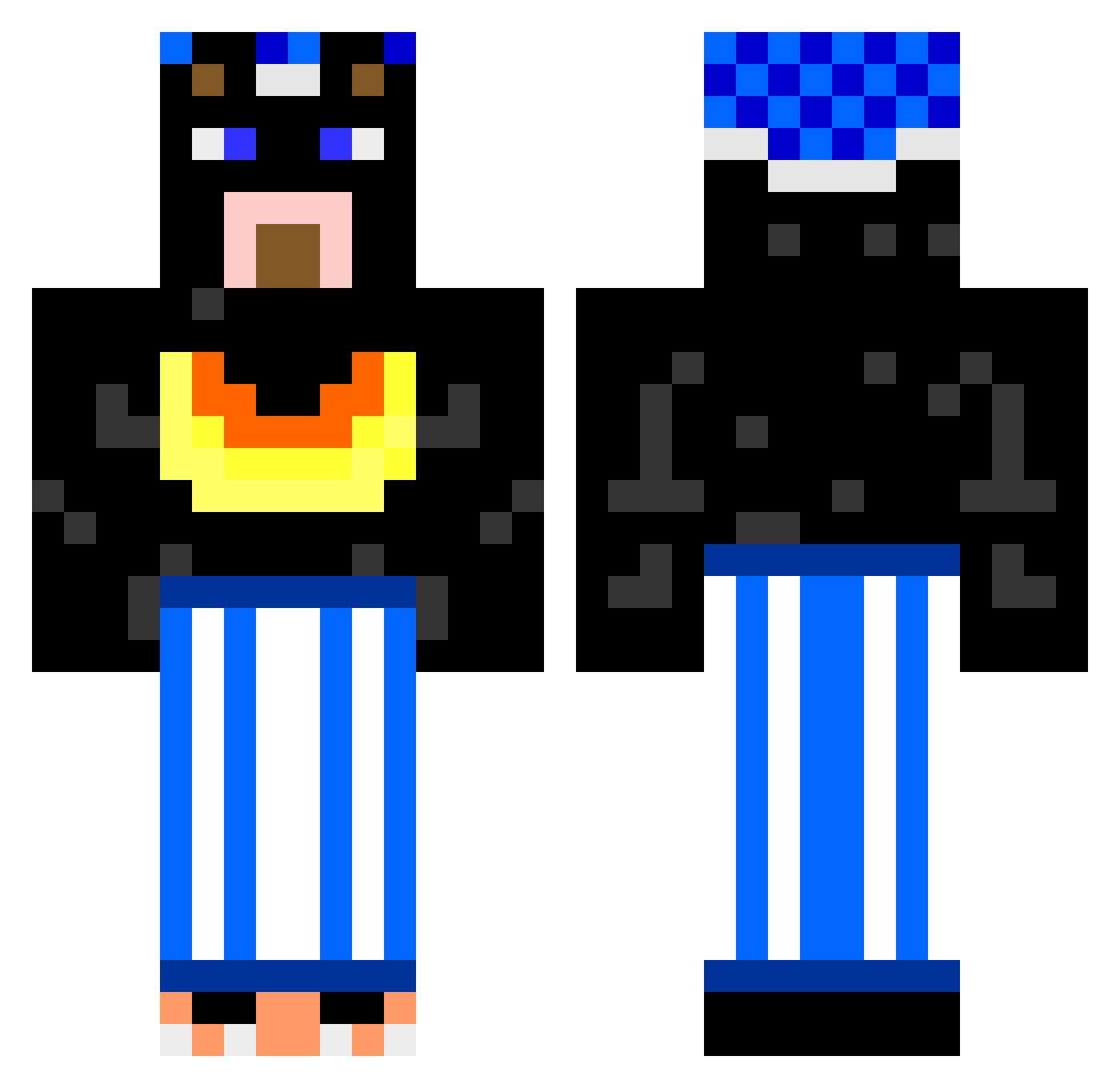 Tspin Minecraft skin, front and back view
