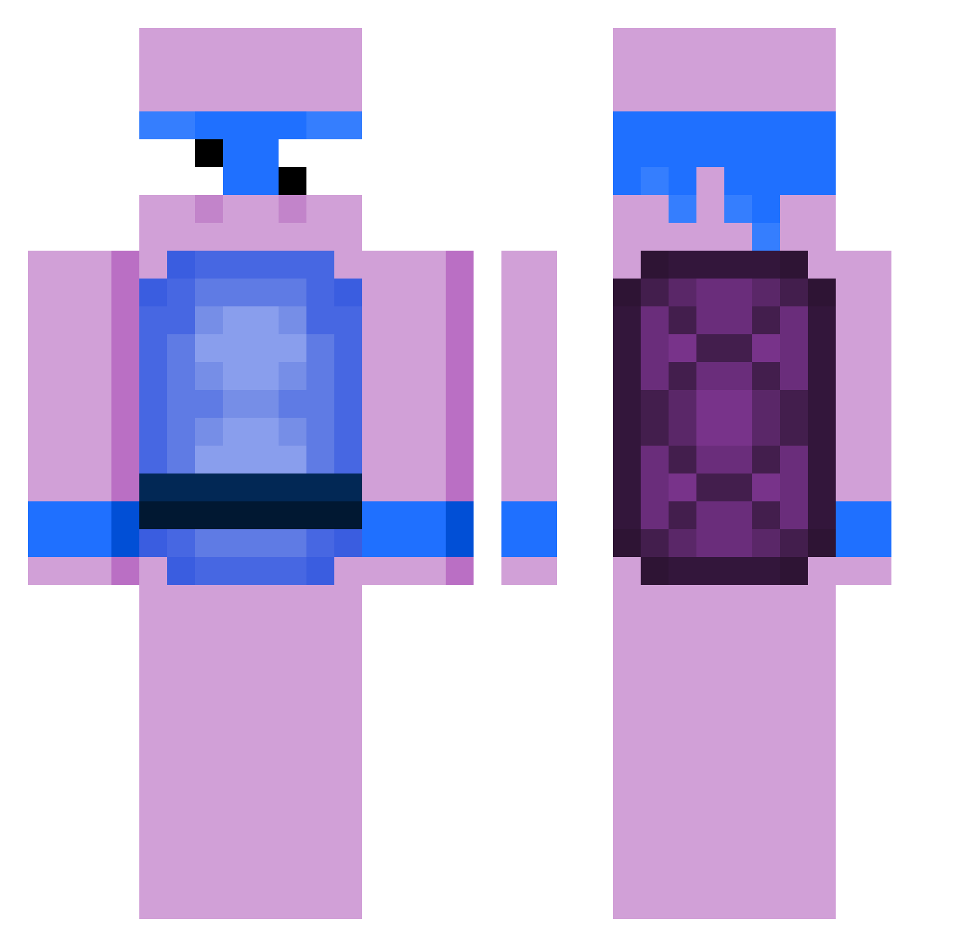 Yuk1no_Sh1ta Minecraft skin, front and back view