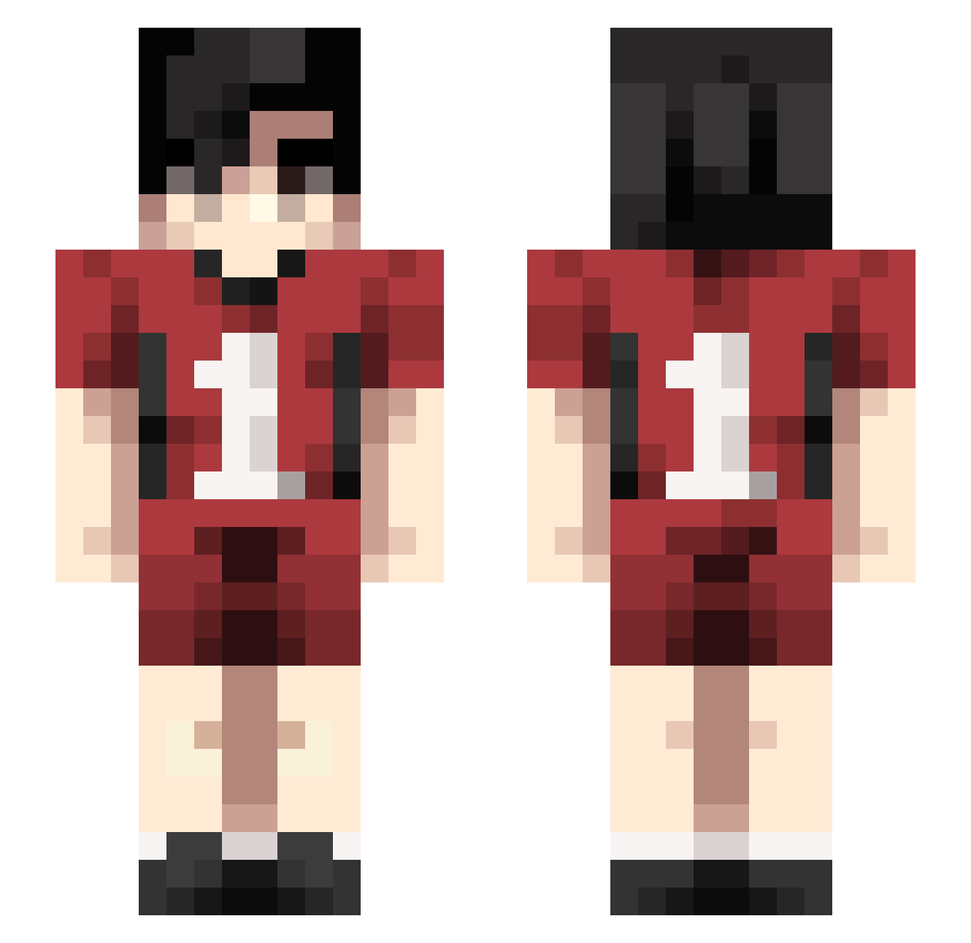 nothingjustsena Minecraft skin, front and back view
