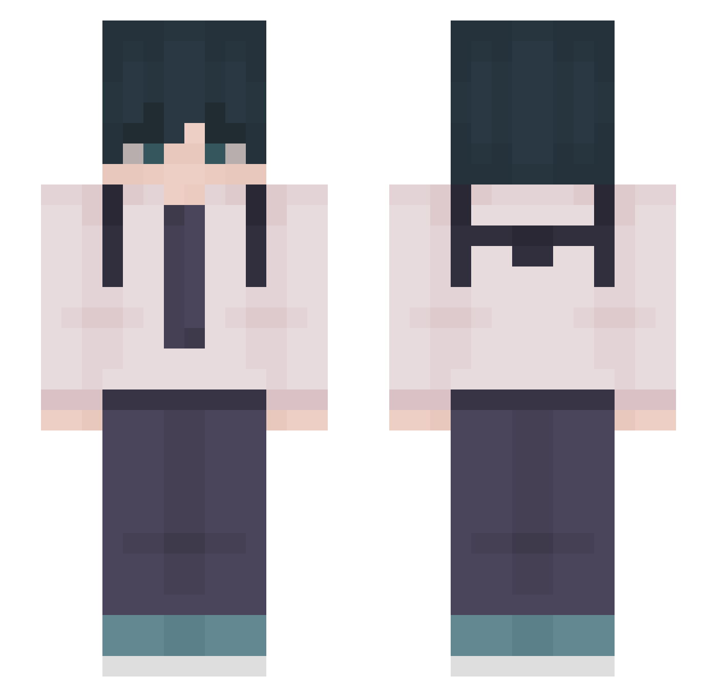 Xavex Minecraft skin, front and back view