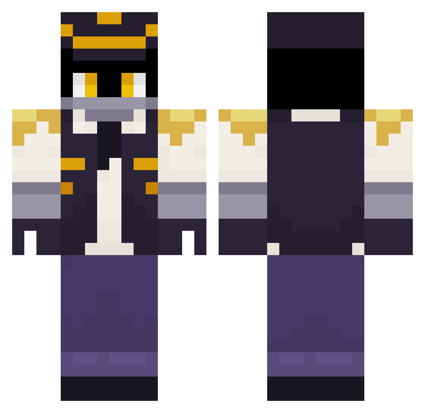 FerryManFarrow Minecraft skin, front and back view