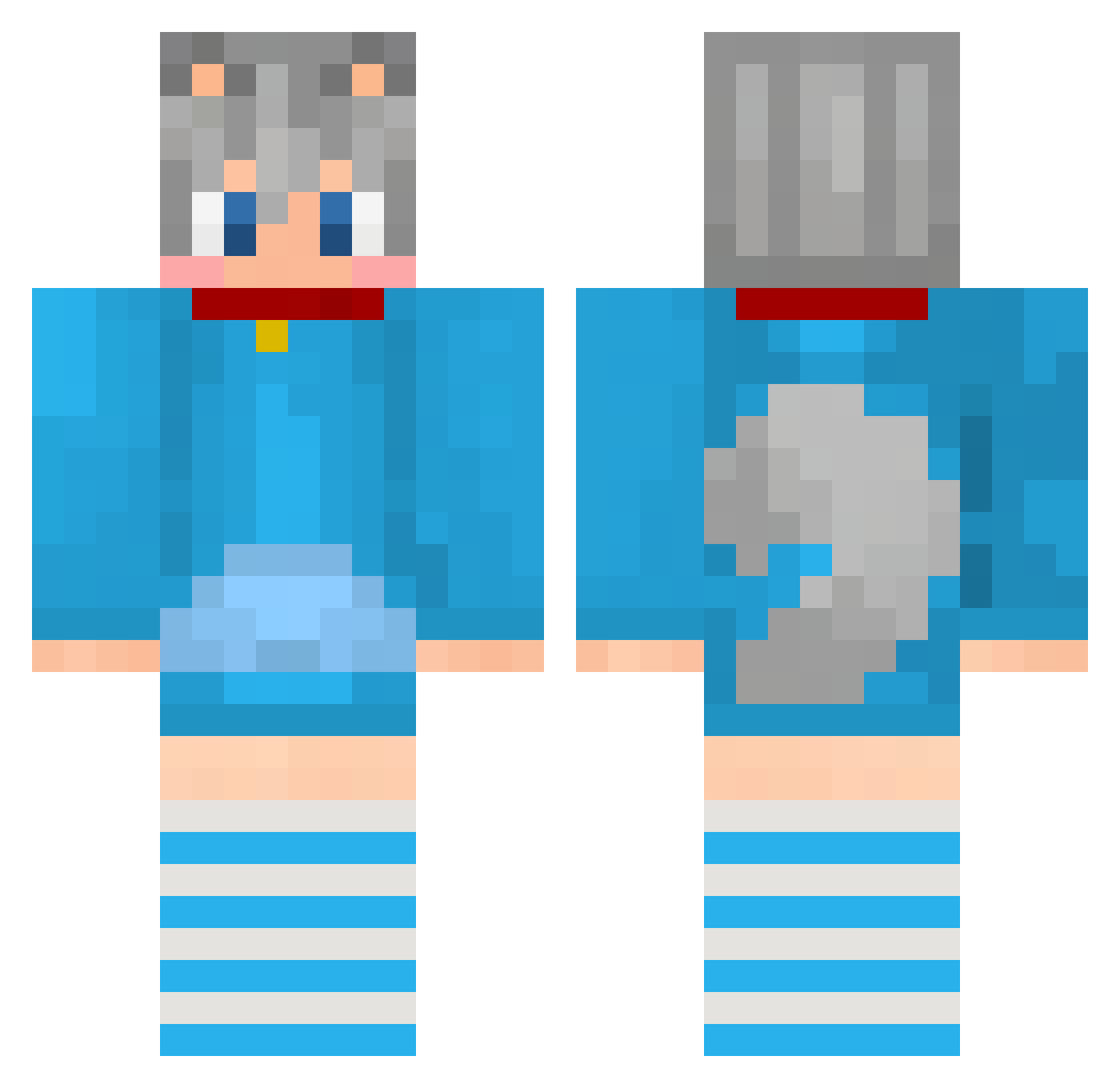 Jero10 Minecraft skin, front and back view