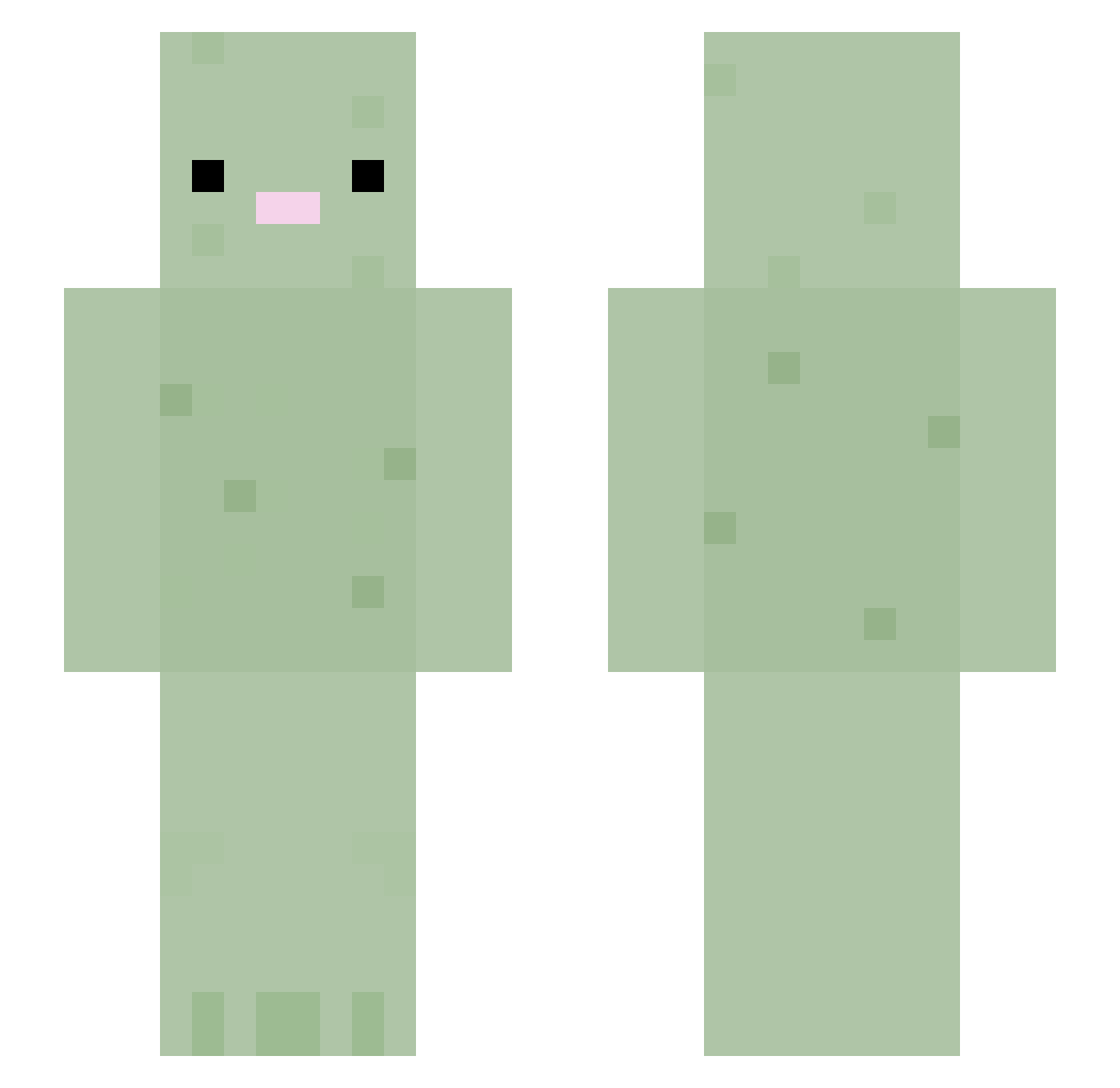 WELONZ Minecraft skin, front and back view