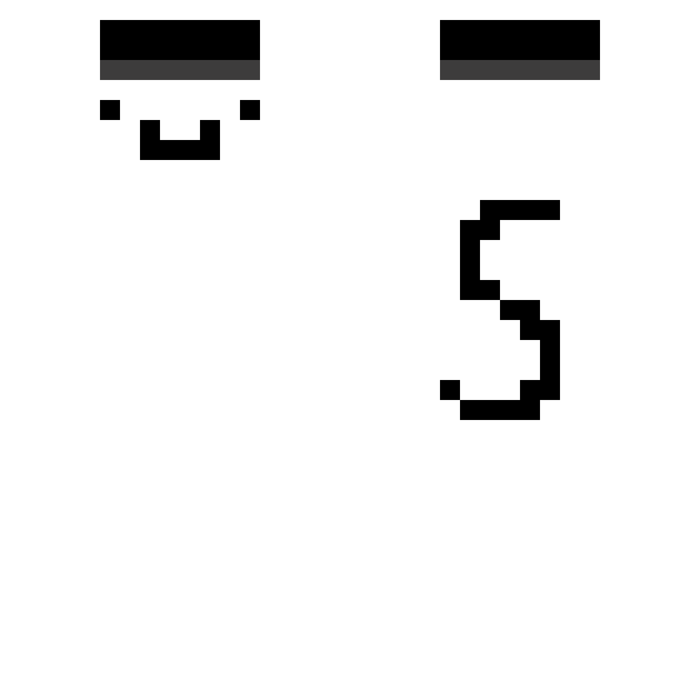 sharkerboom Minecraft skin, front and back view
