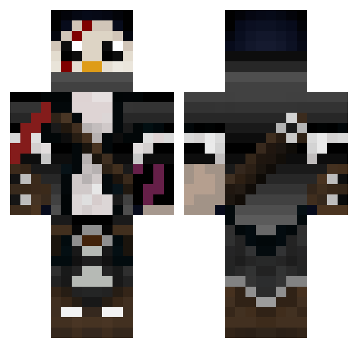 yungedu Minecraft skin, front and back view