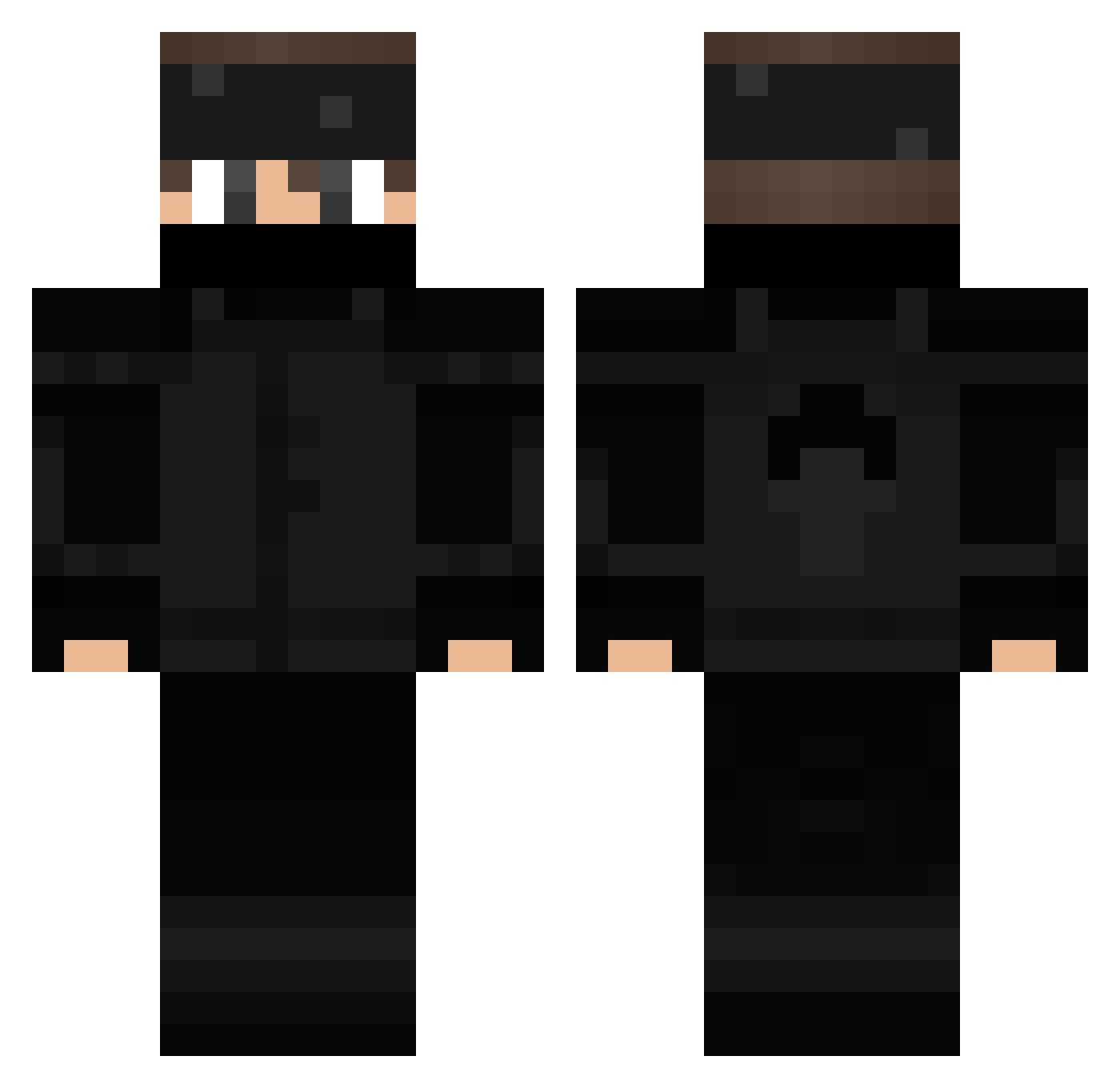 nawafield Minecraft skin, front and back view