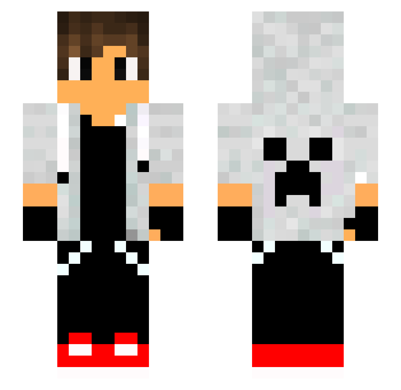 ZeroTakanashi Minecraft skin, front and back view