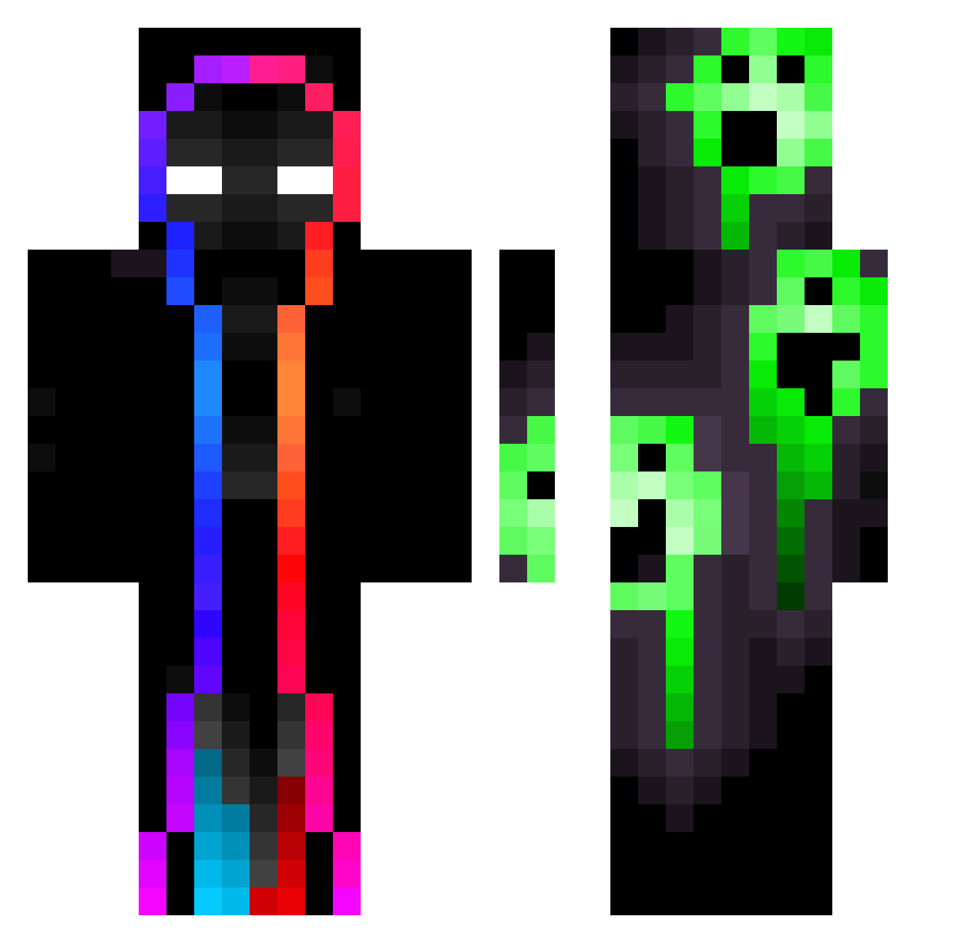 GrandSpectre06 Minecraft skin, front and back view