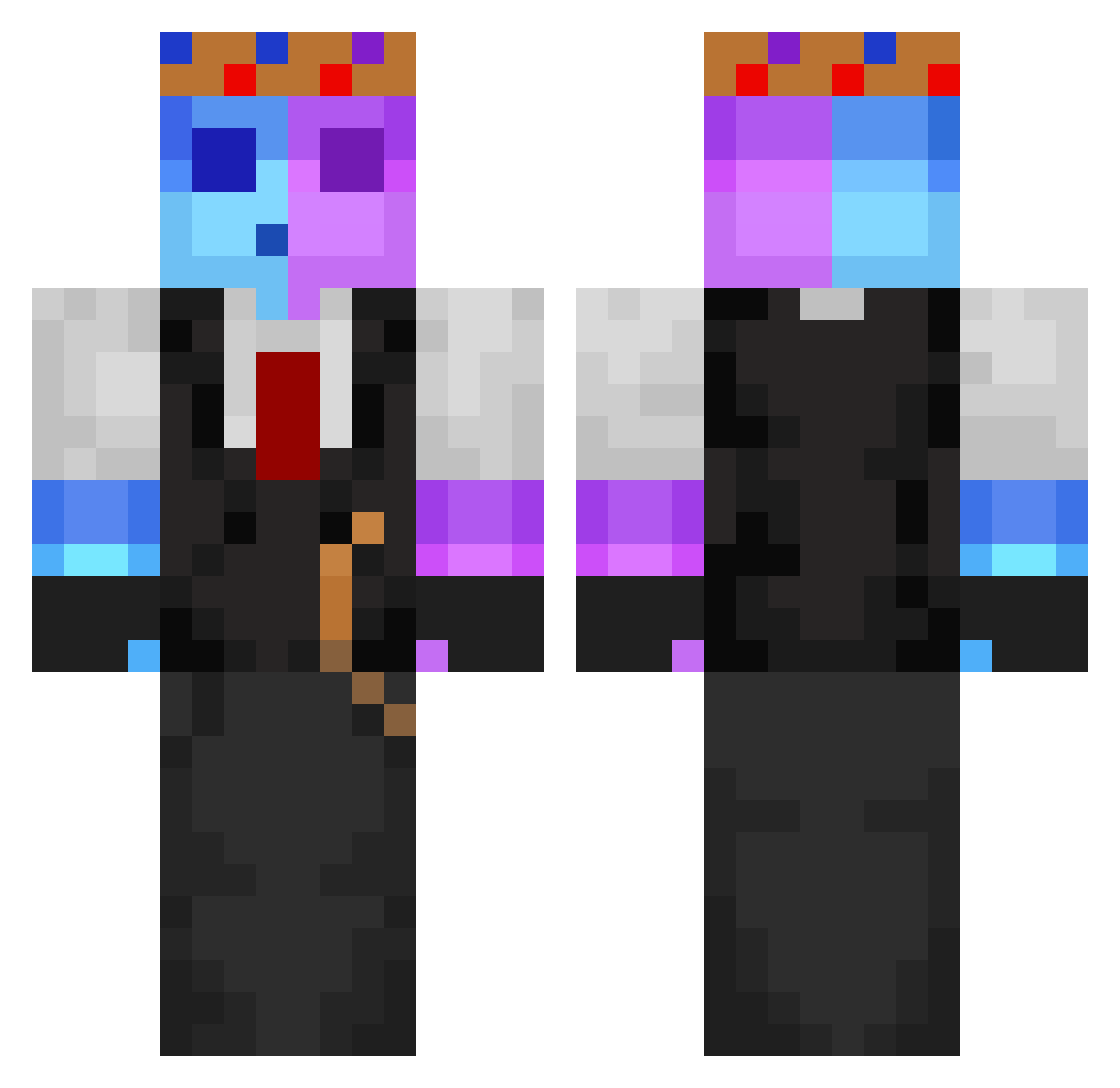 SlimeCraftYT Minecraft skin, front and back view