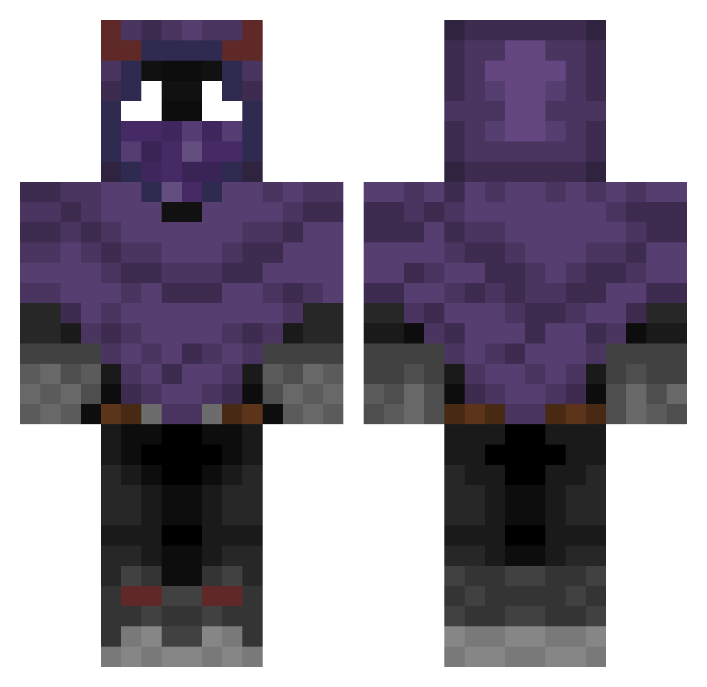 TookiTool Minecraft skin, front and back view