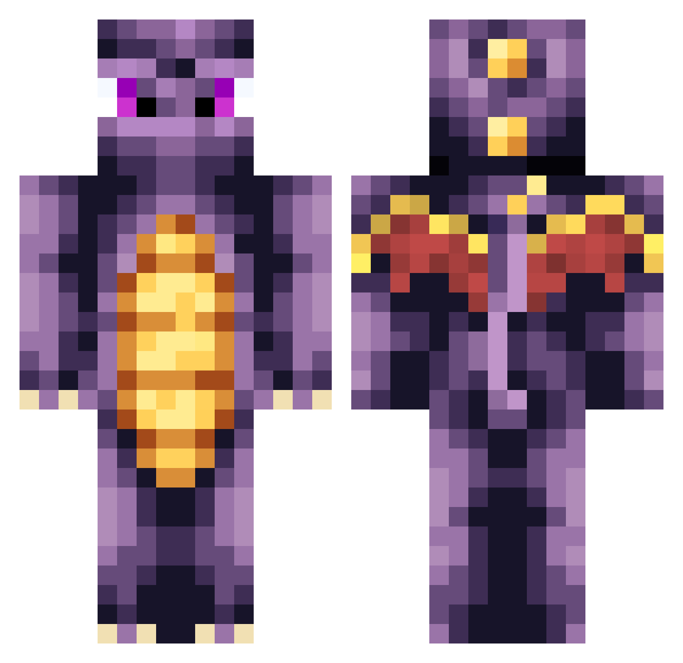 LegoRauhe Minecraft skin, front and back view