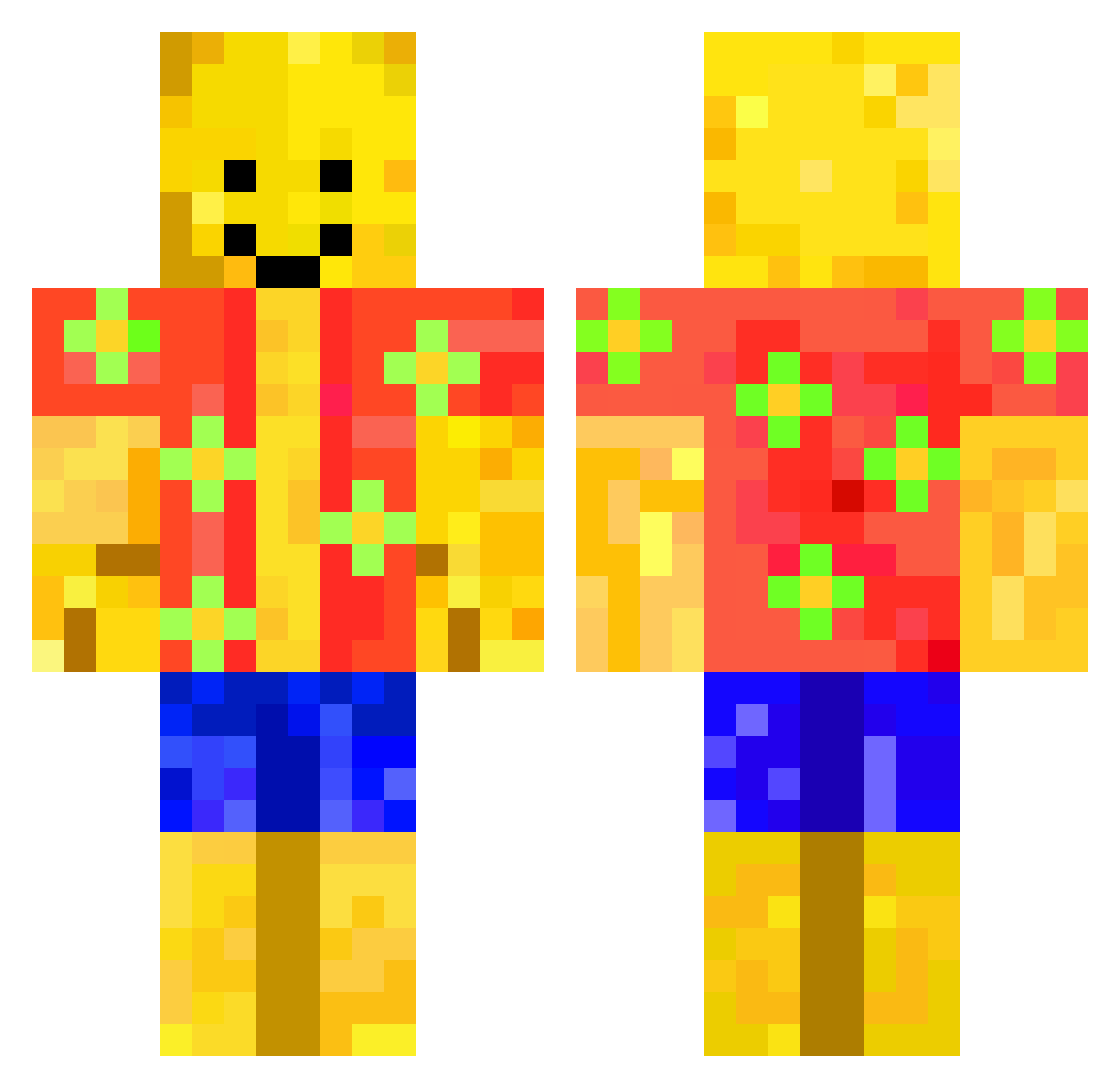Chison0o Minecraft skin, front and back view