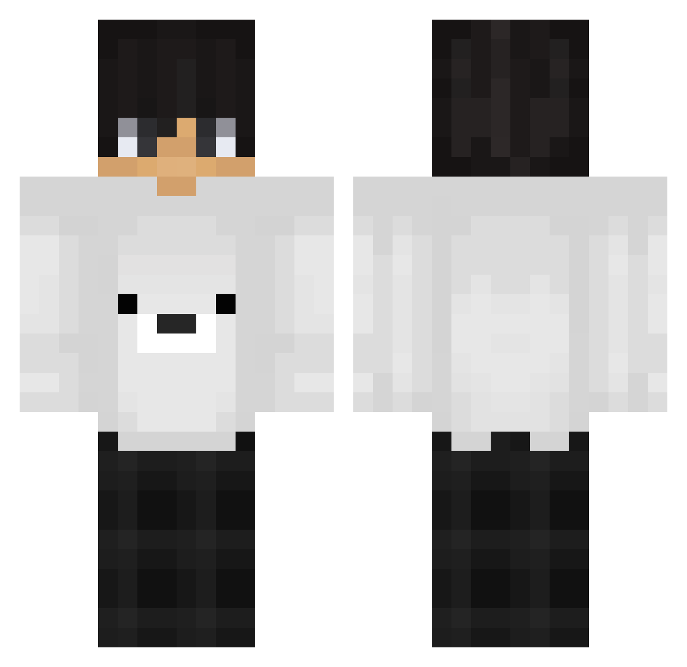 Woxloo Minecraft skin, front and back view