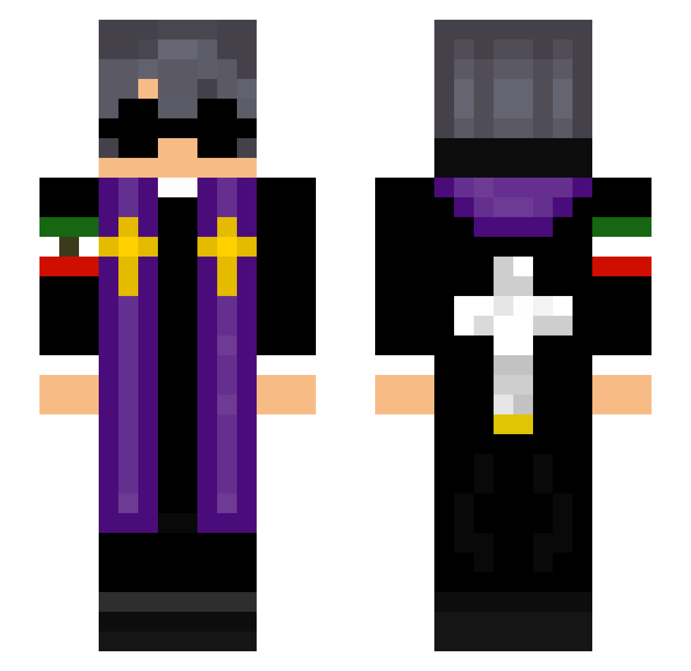 kenny_God Minecraft skin, front and back view
