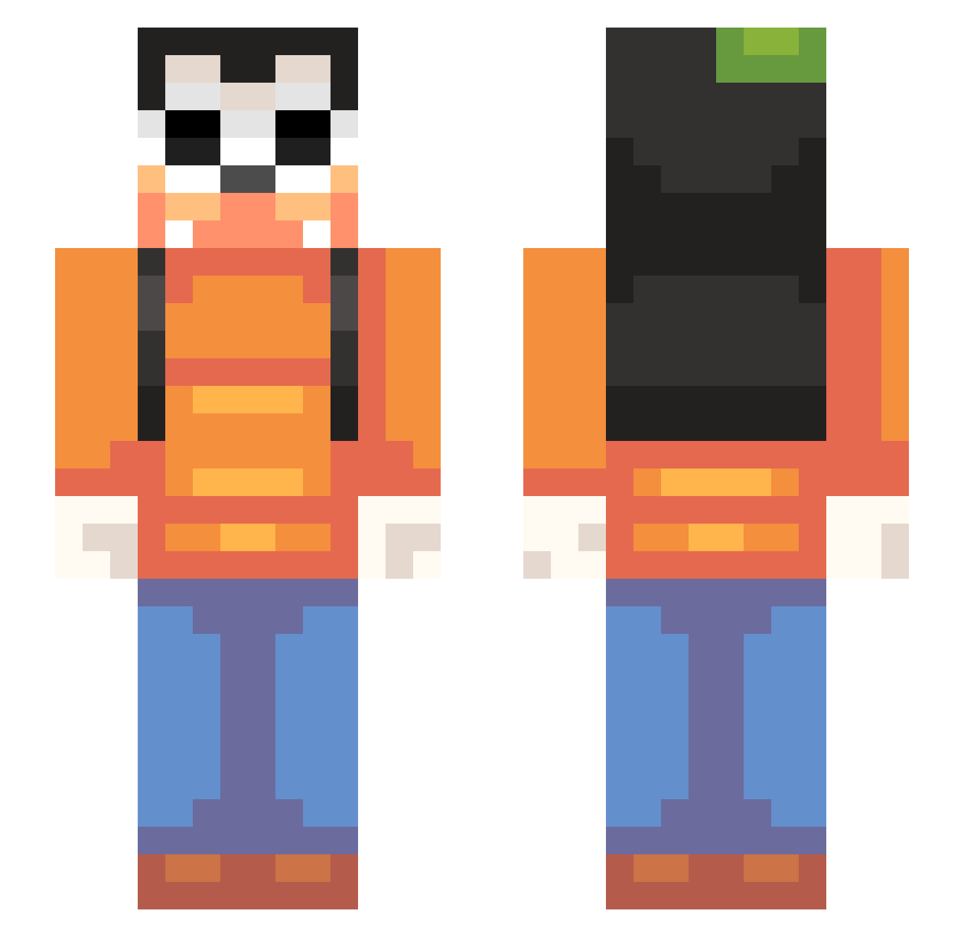 globbolil Minecraft skin, front and back view