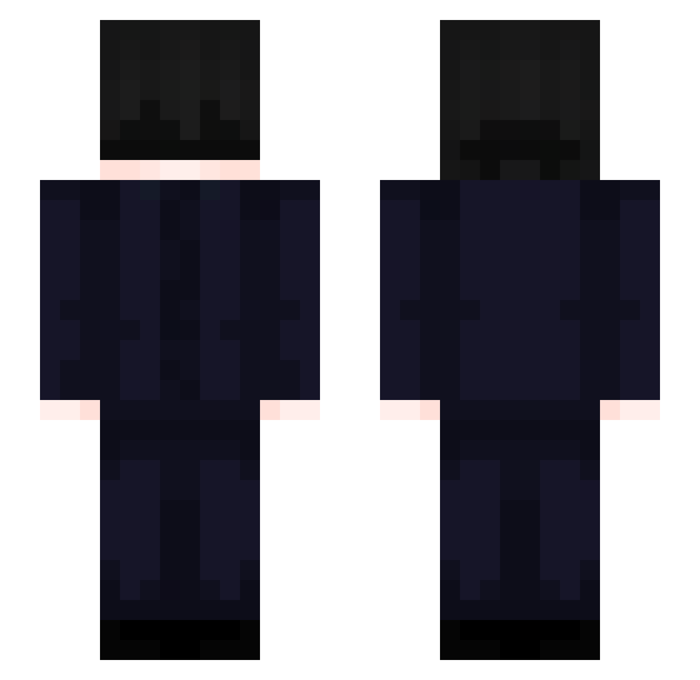 Sombra_kun Minecraft skin, front and back view