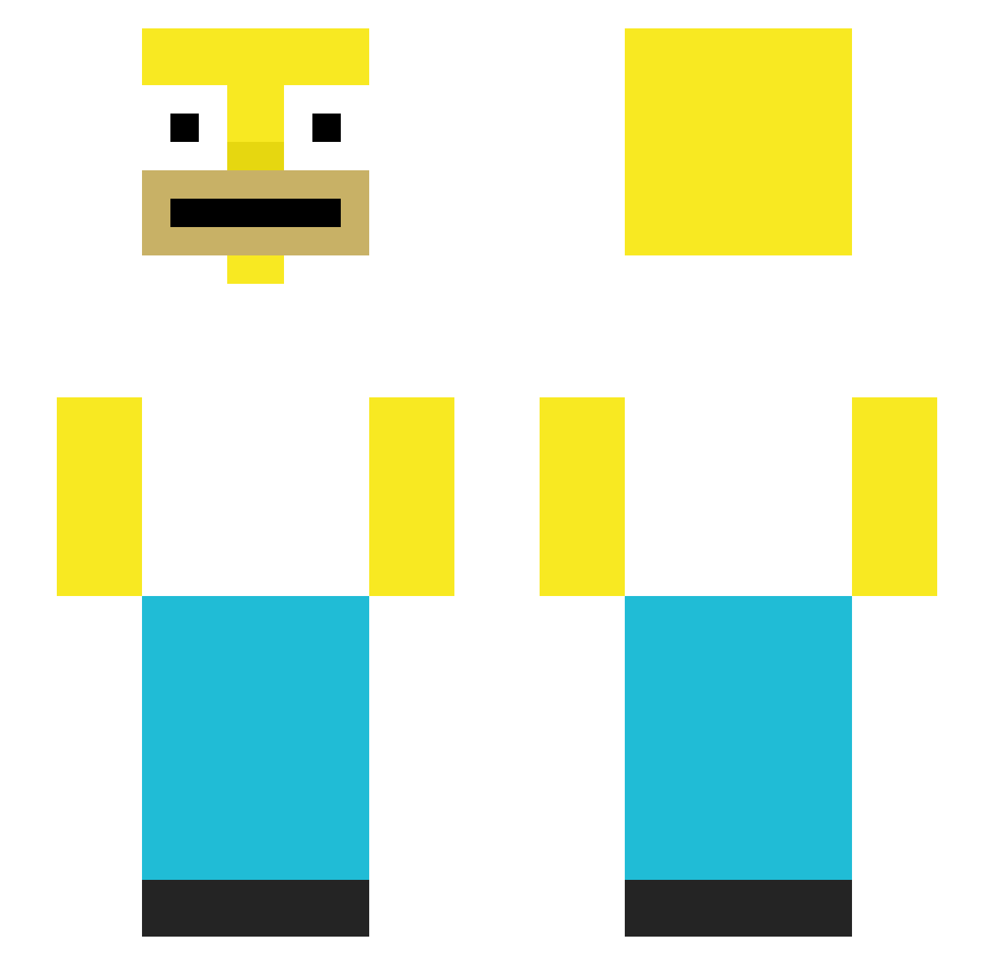 e44y Minecraft skin, front and back view